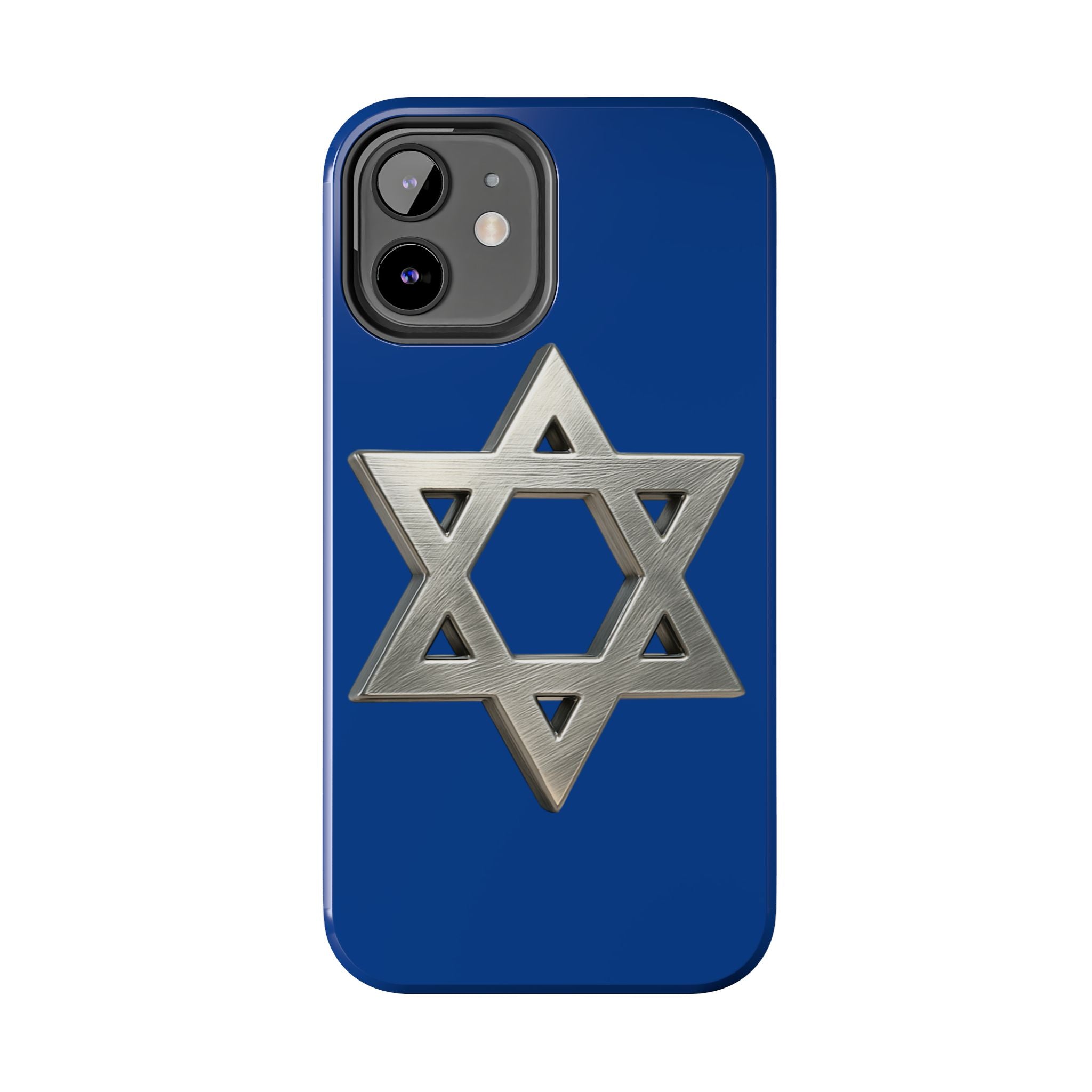 Jewish Blue Phone Case with Silver Star of David – Tough Protective Jewish Religious Design