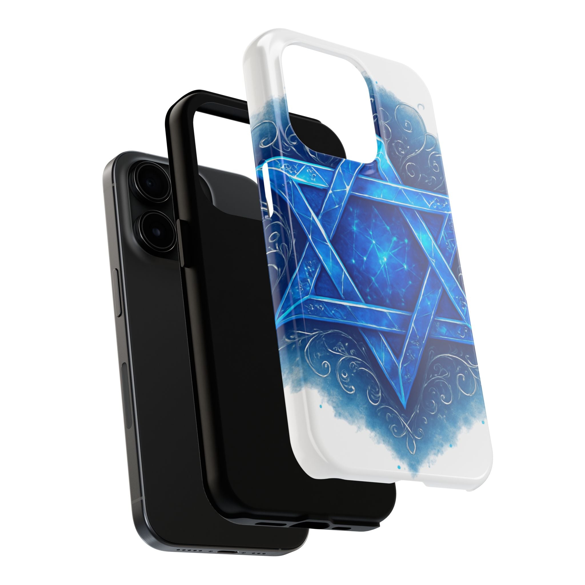 Jewish Star of David Blue Watercolor Tough Phone Case — Protective Jewish Symbol Phone Cover