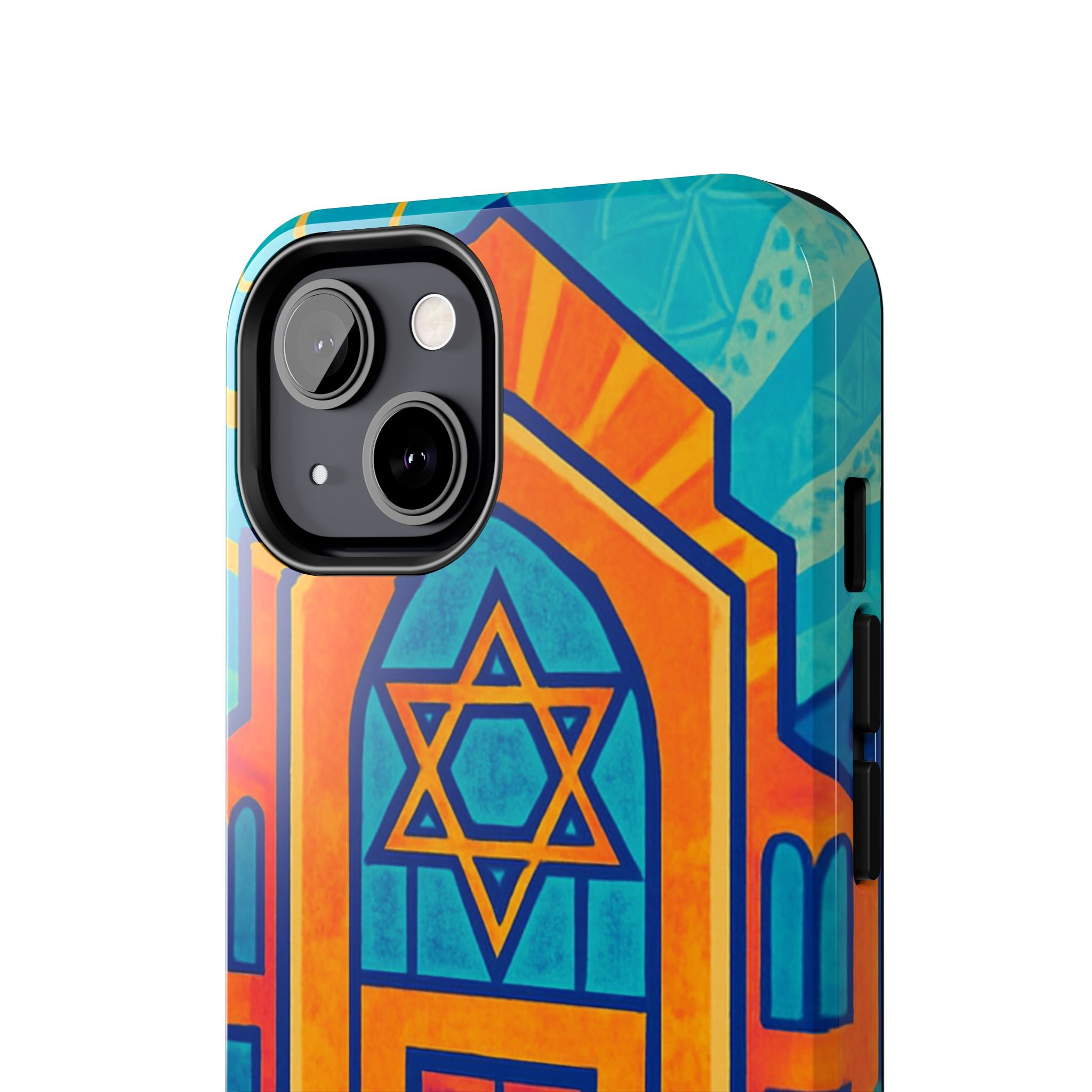 Jewish Synagogue Art Tough Phone Case — Colorful Jewish Community Design