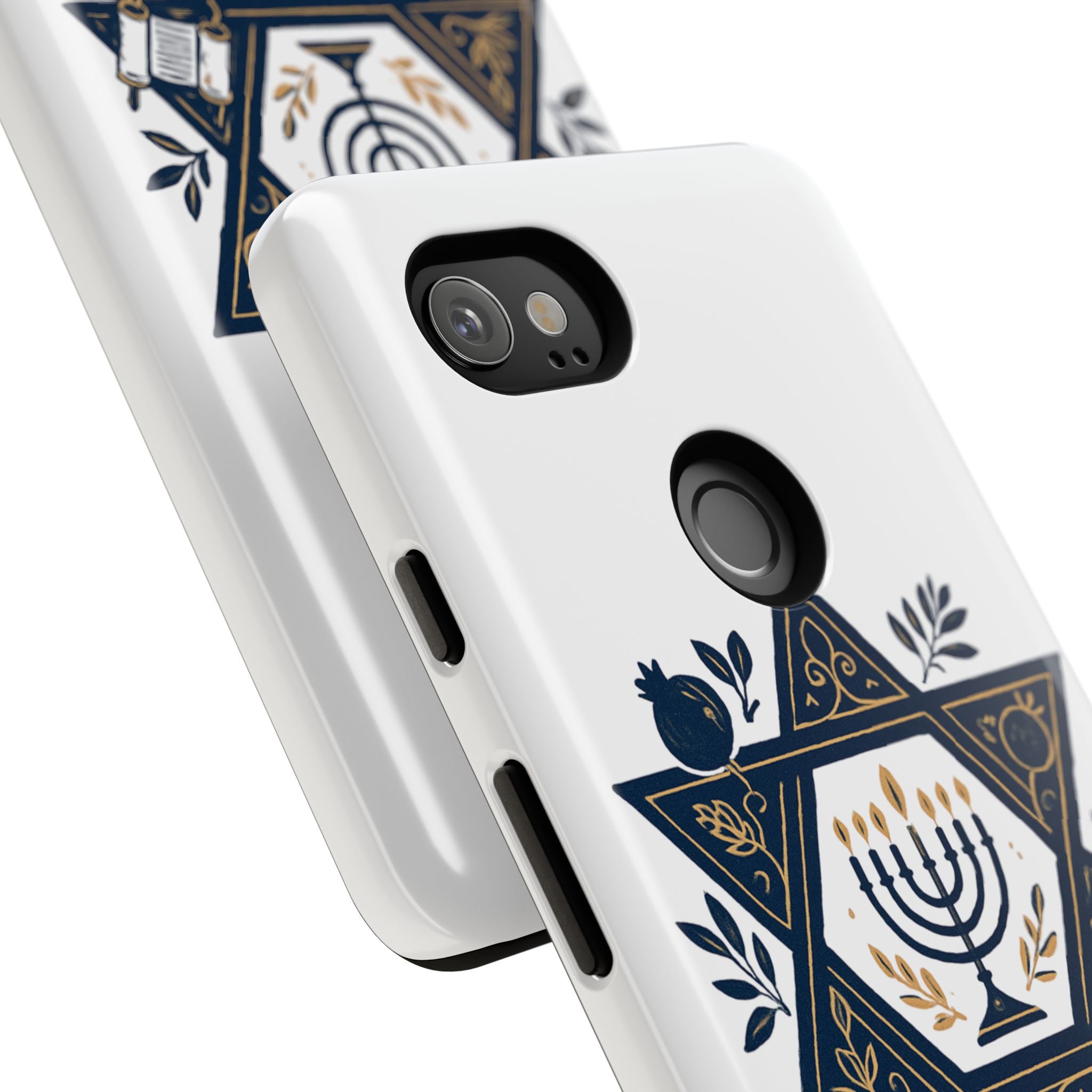 Jewish Star of David Menorah Phone Case — Jewish Hanukkah Symbol Protective Cover