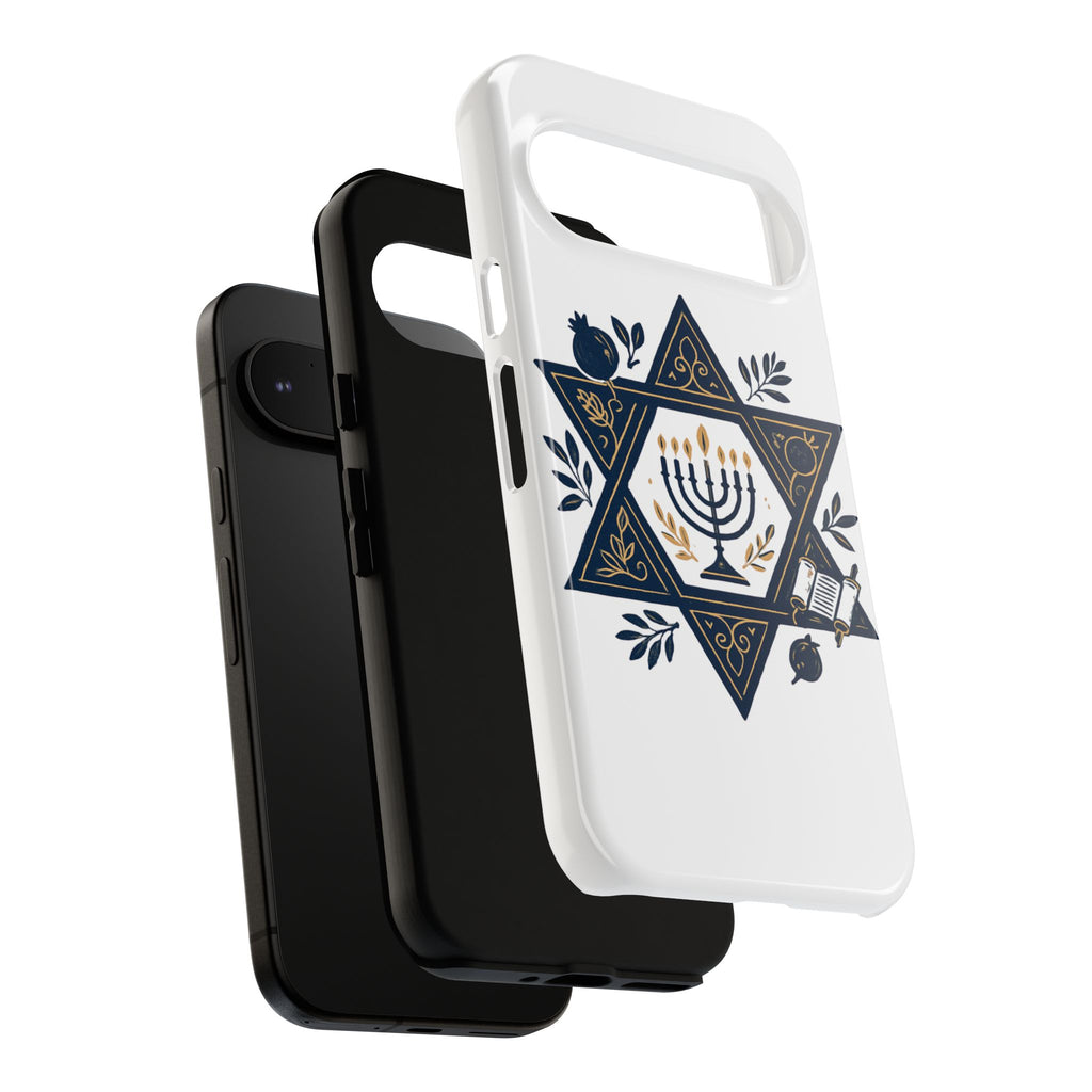 Jewish Star of David Menorah Phone Case — Jewish Hanukkah Symbol Protective Cover