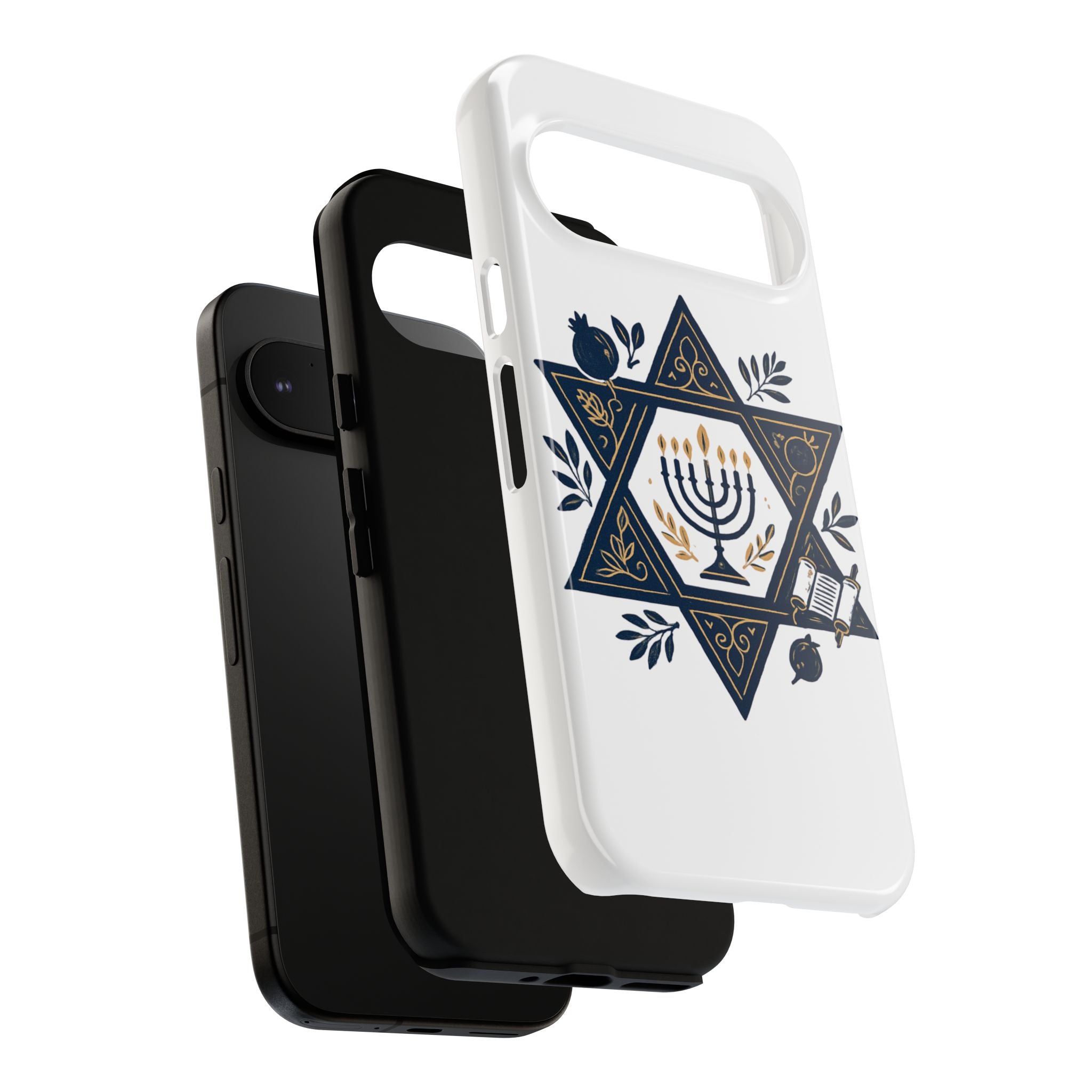 Jewish Star of David Menorah Phone Case — Jewish Hanukkah Symbol Protective Cover