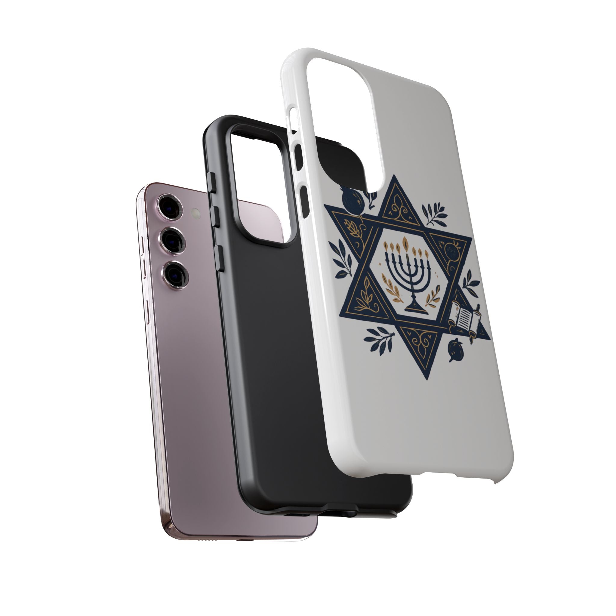 Jewish Star of David Menorah Phone Case — Jewish Hanukkah Symbol Protective Cover