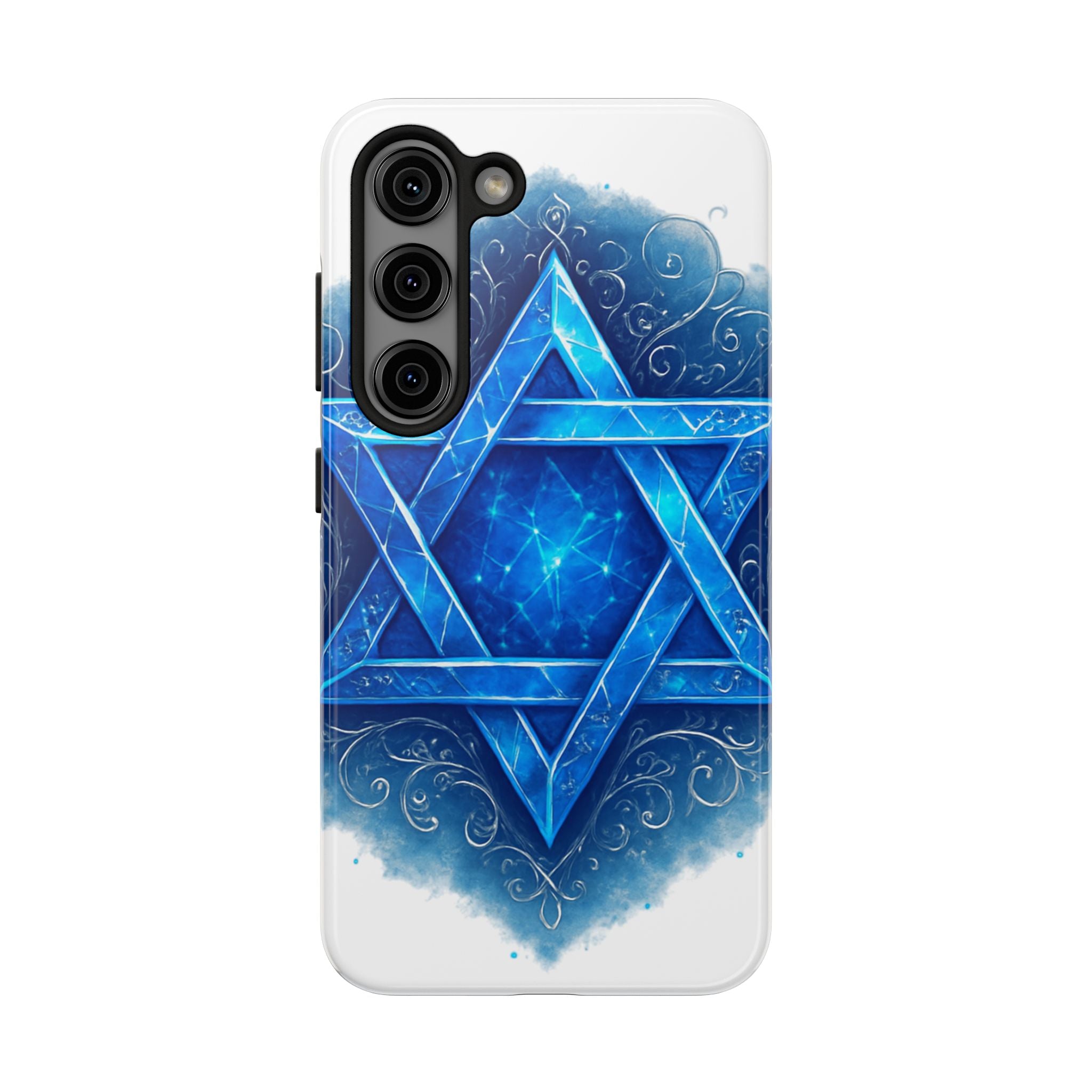 Jewish Star of David Blue Watercolor Tough Phone Case — Protective Jewish Symbol Phone Cover