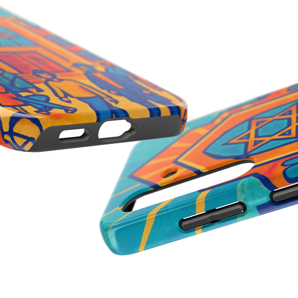 Jewish Synagogue Art Tough Phone Case — Colorful Jewish Community Design