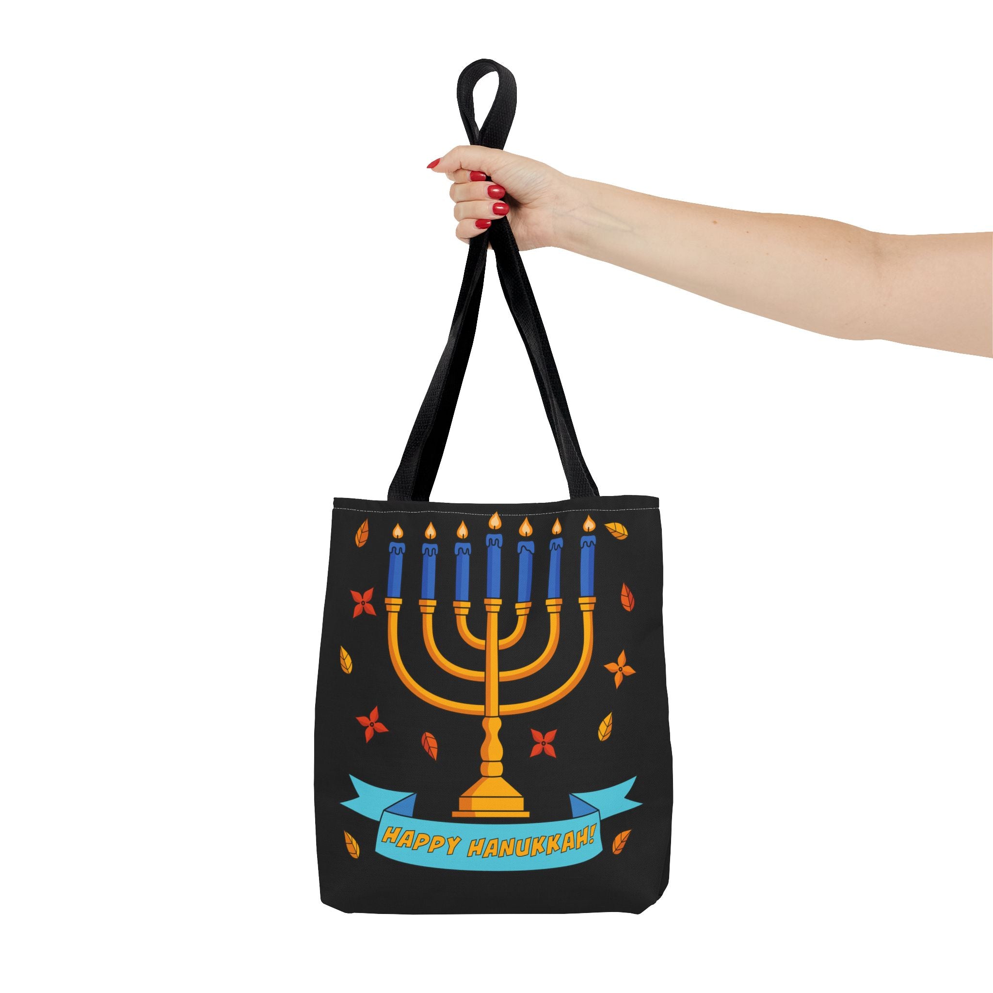 Hanukkah Menorah Tote Bag – "Happy Hanukkah" Holiday Gift Tote