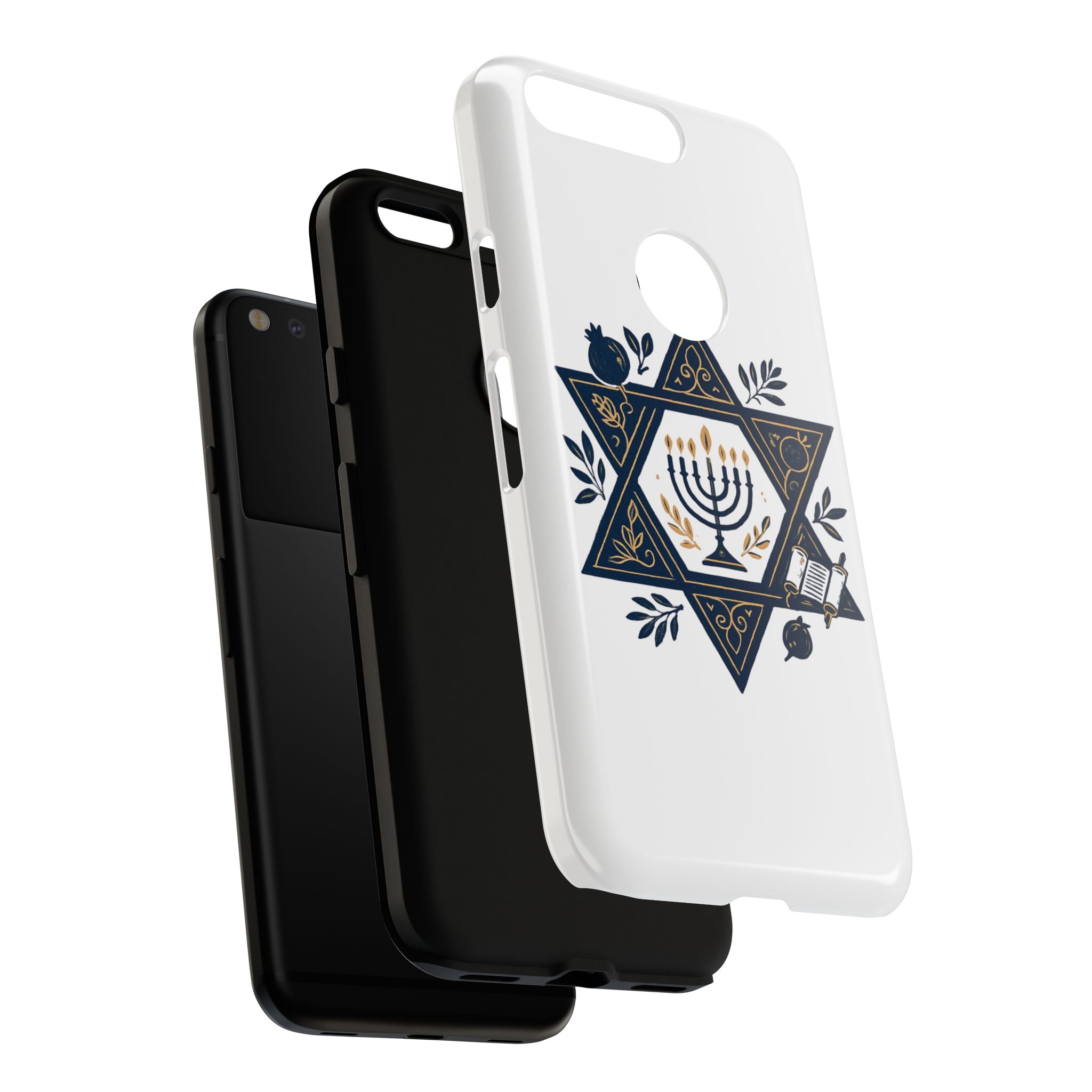 Jewish Star of David Menorah Phone Case — Jewish Hanukkah Symbol Protective Cover