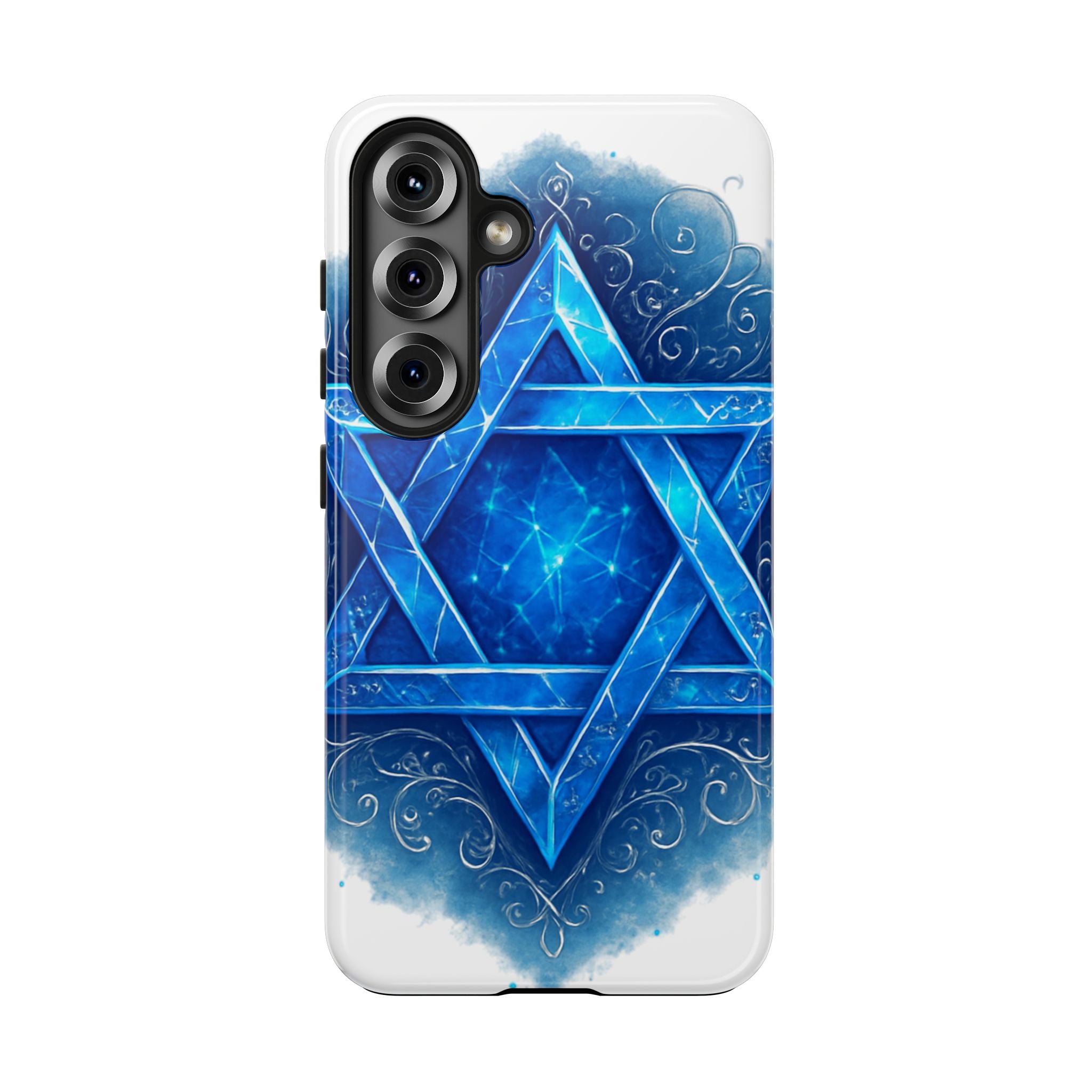Jewish Star of David Blue Watercolor Tough Phone Case — Protective Jewish Symbol Phone Cover