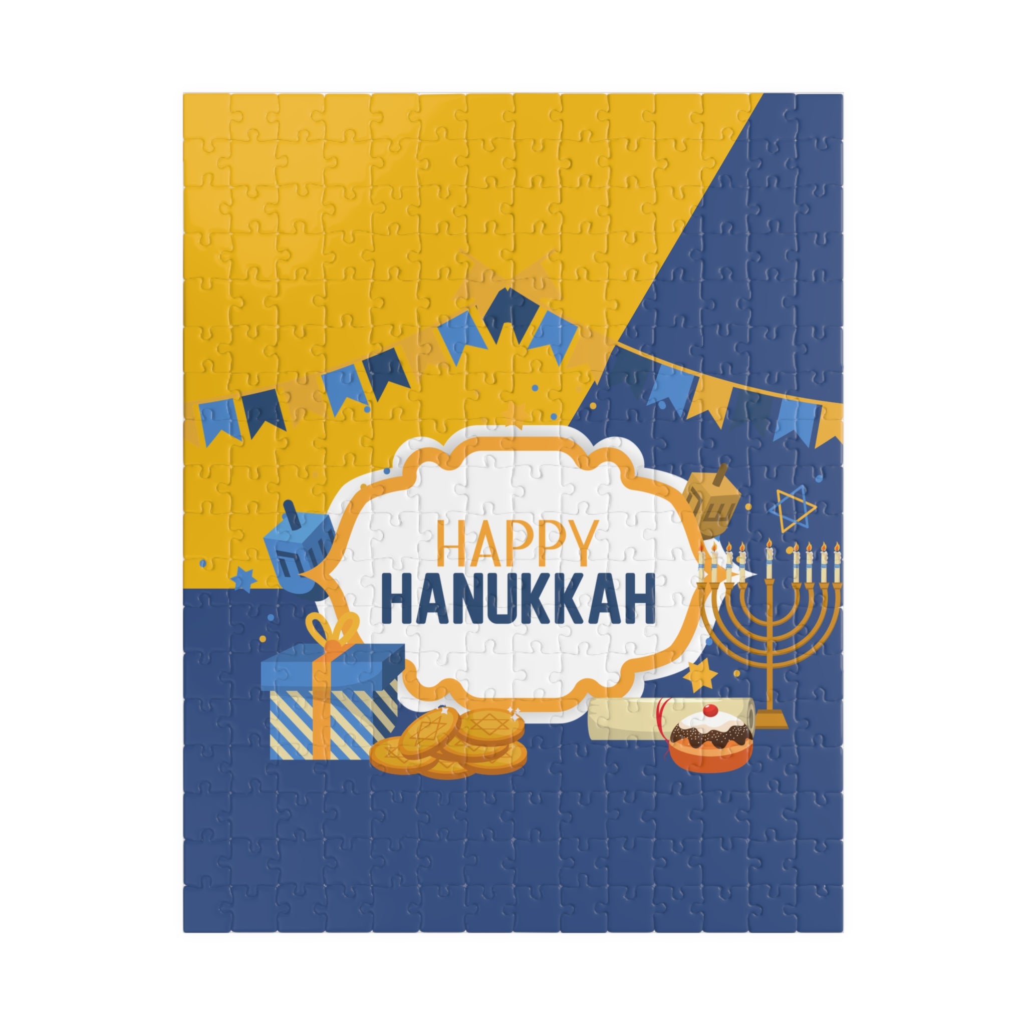 Happy Hanukkah Jigsaw Puzzle — Festive 110/252/520/1014-Piece Holiday Puzzle