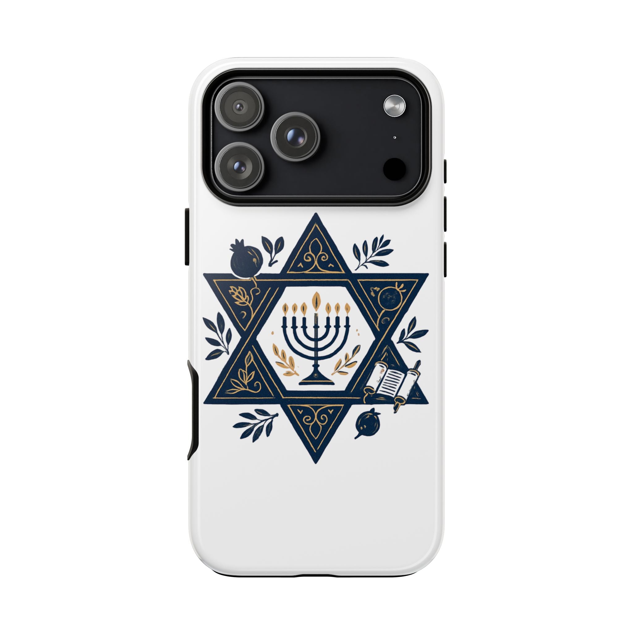 Jewish Star of David Menorah Phone Case — Jewish Hanukkah Symbol Protective Cover