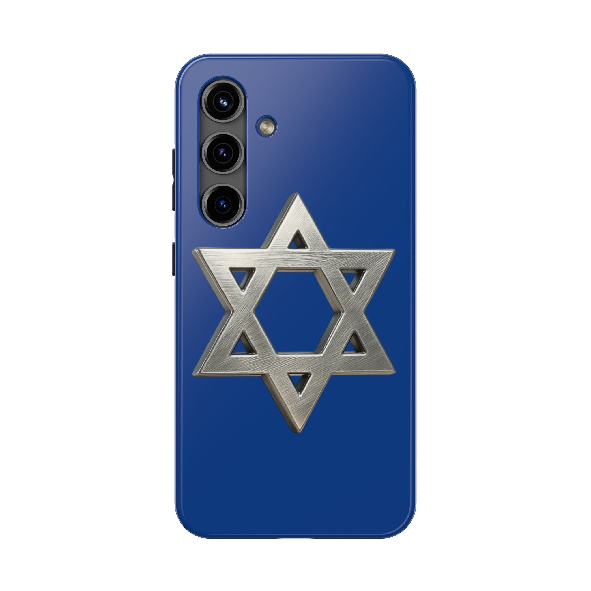 Jewish Blue Phone Case with Silver Star of David – Tough Protective Jewish Religious Design