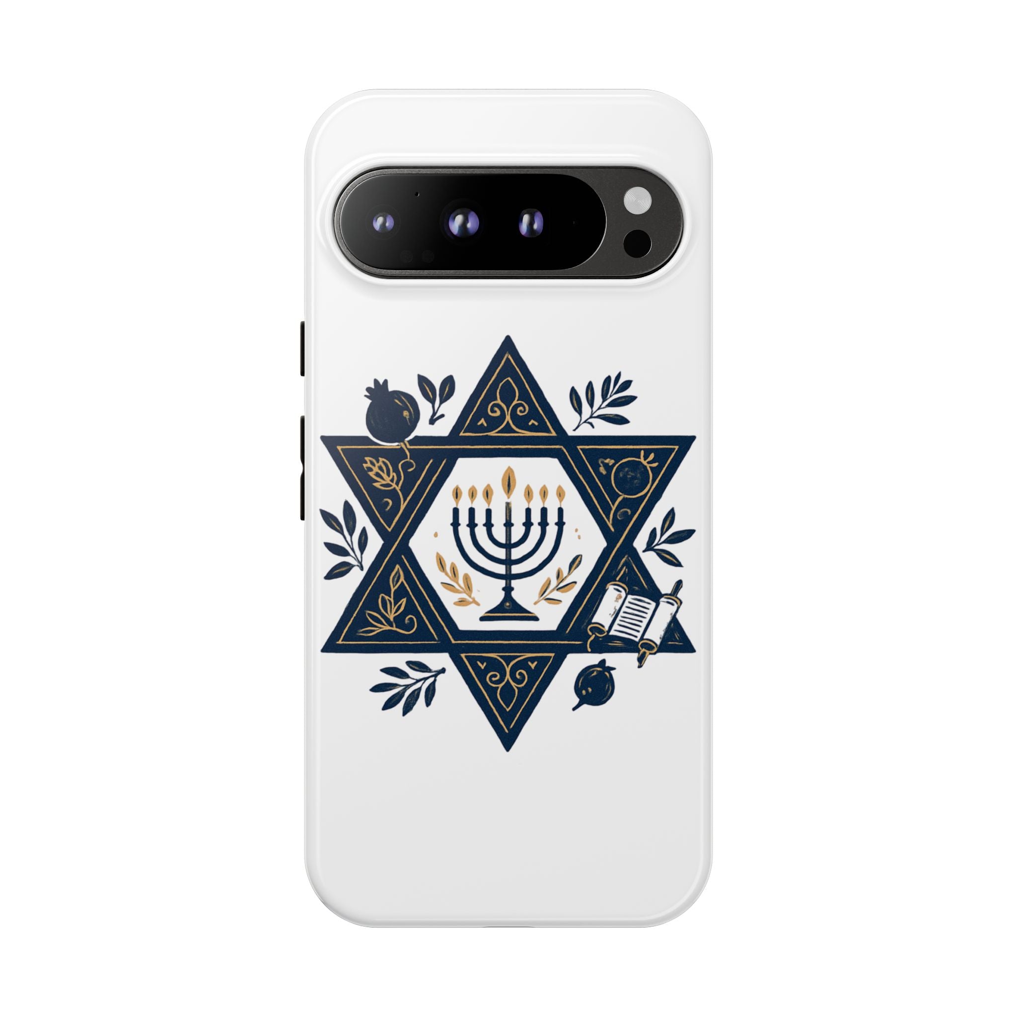 Jewish Star of David Menorah Phone Case — Jewish Hanukkah Symbol Protective Cover