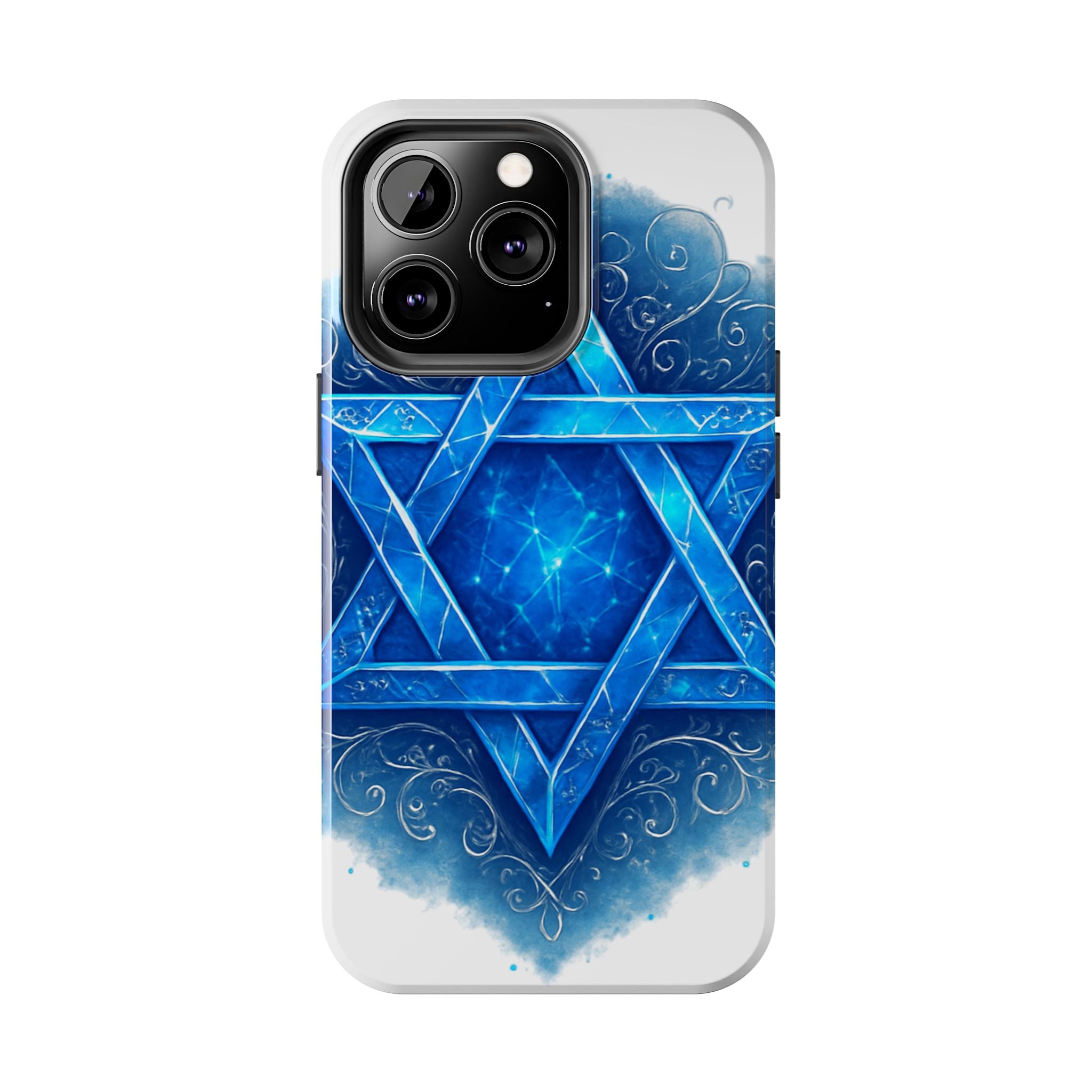 Jewish Star of David Blue Watercolor Tough Phone Case — Protective Jewish Symbol Phone Cover
