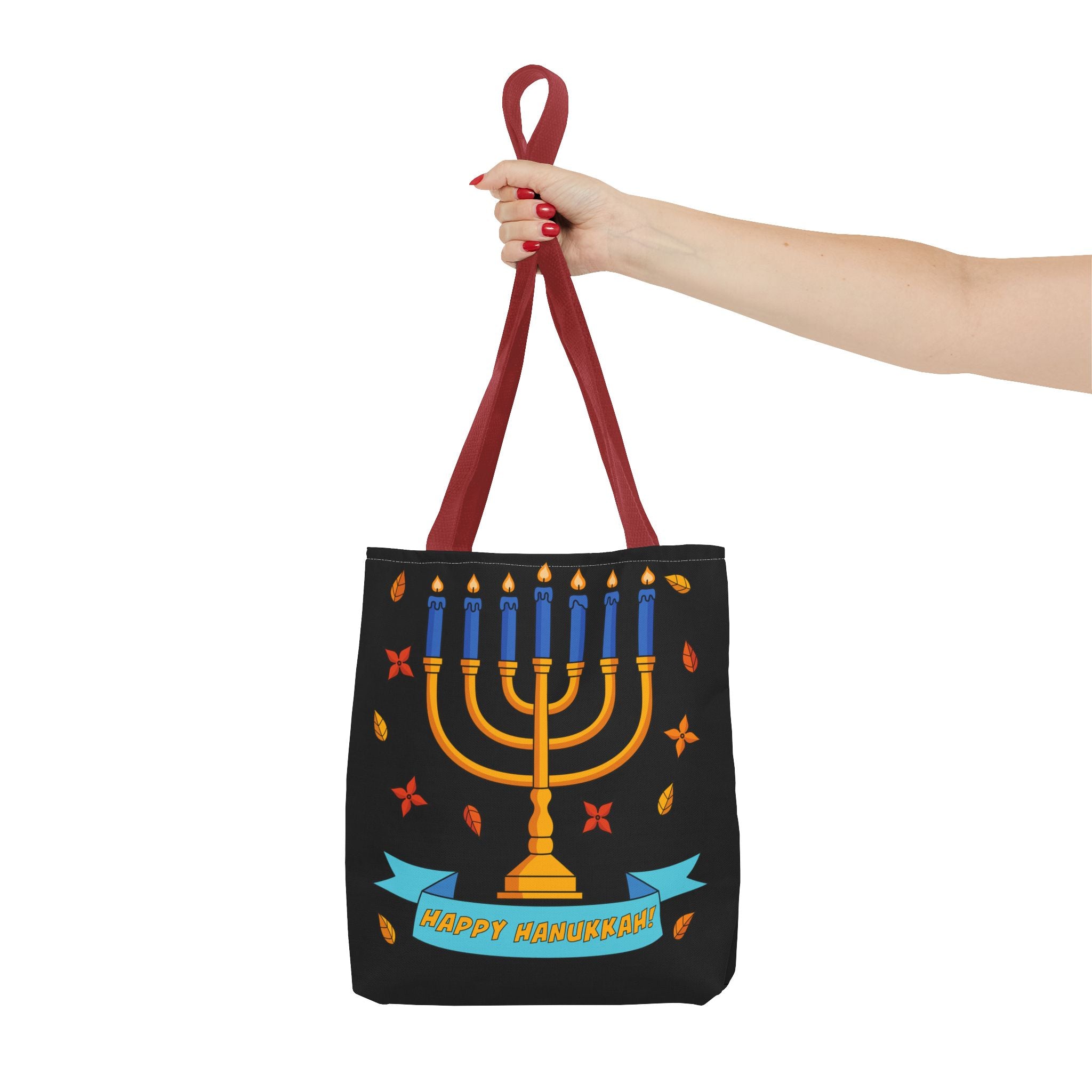 Hanukkah Menorah Tote Bag – "Happy Hanukkah" Holiday Gift Tote