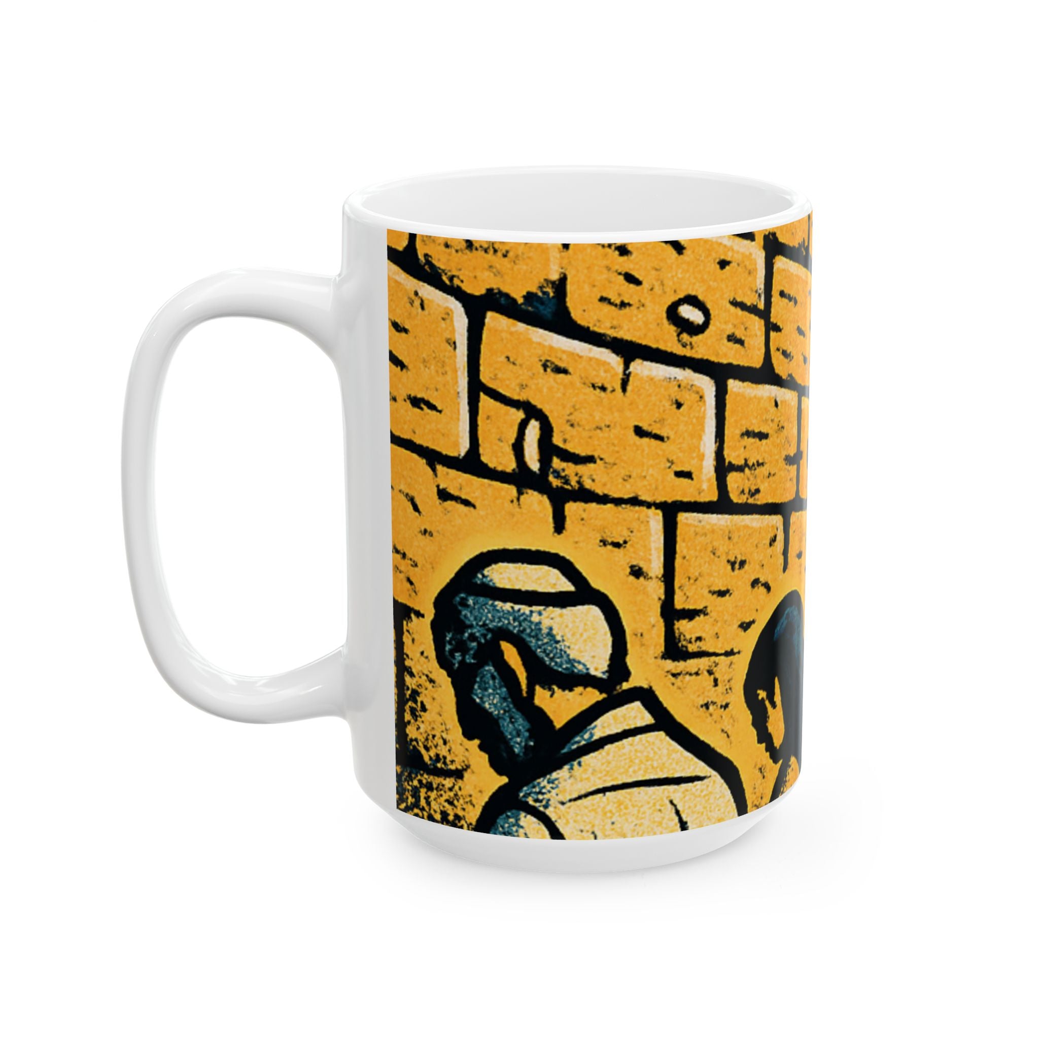 Western Wall Ceramic Mug — Jewish Jerusalem Kotel Design (11oz & 15oz)