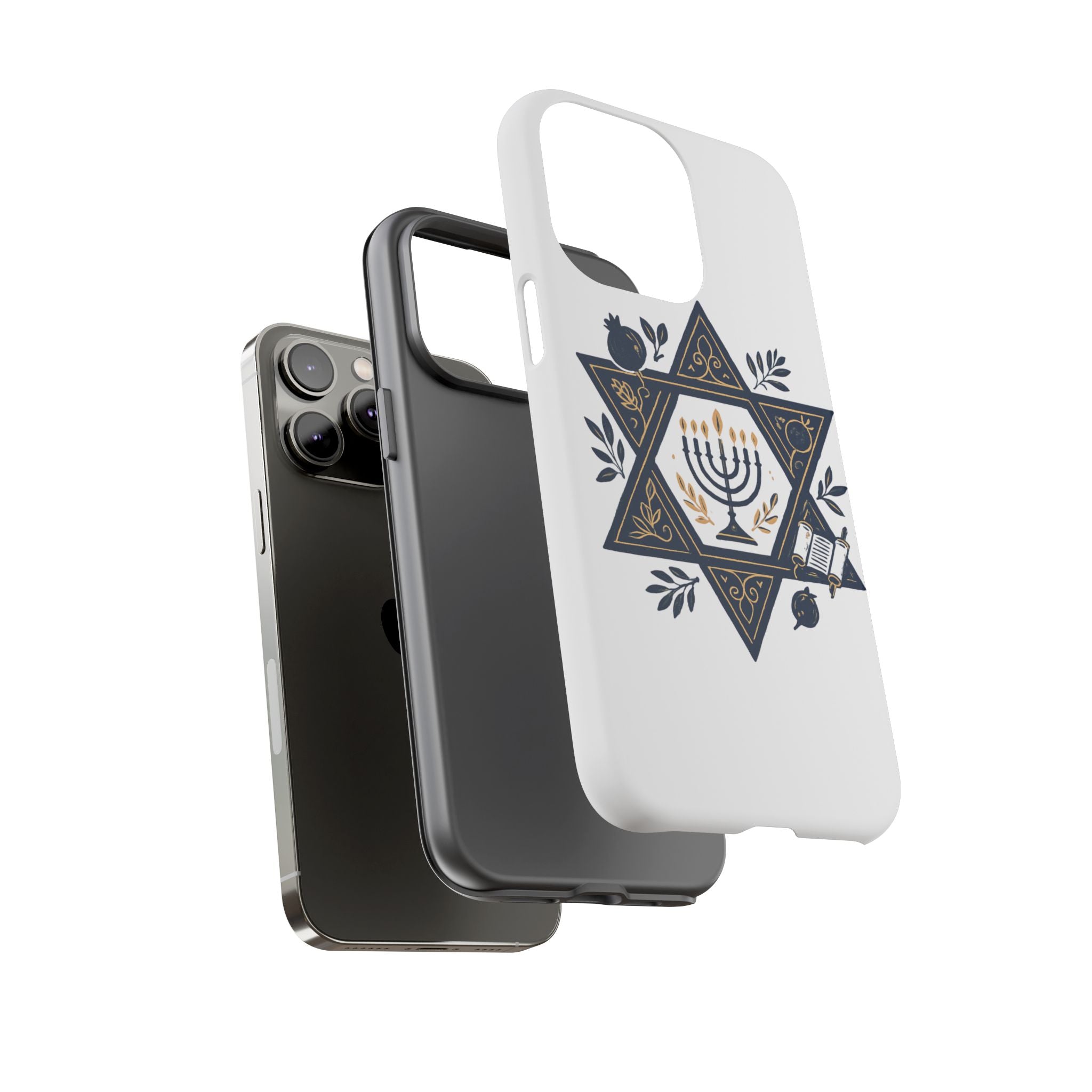 Jewish Star of David Menorah Phone Case — Jewish Hanukkah Symbol Protective Cover