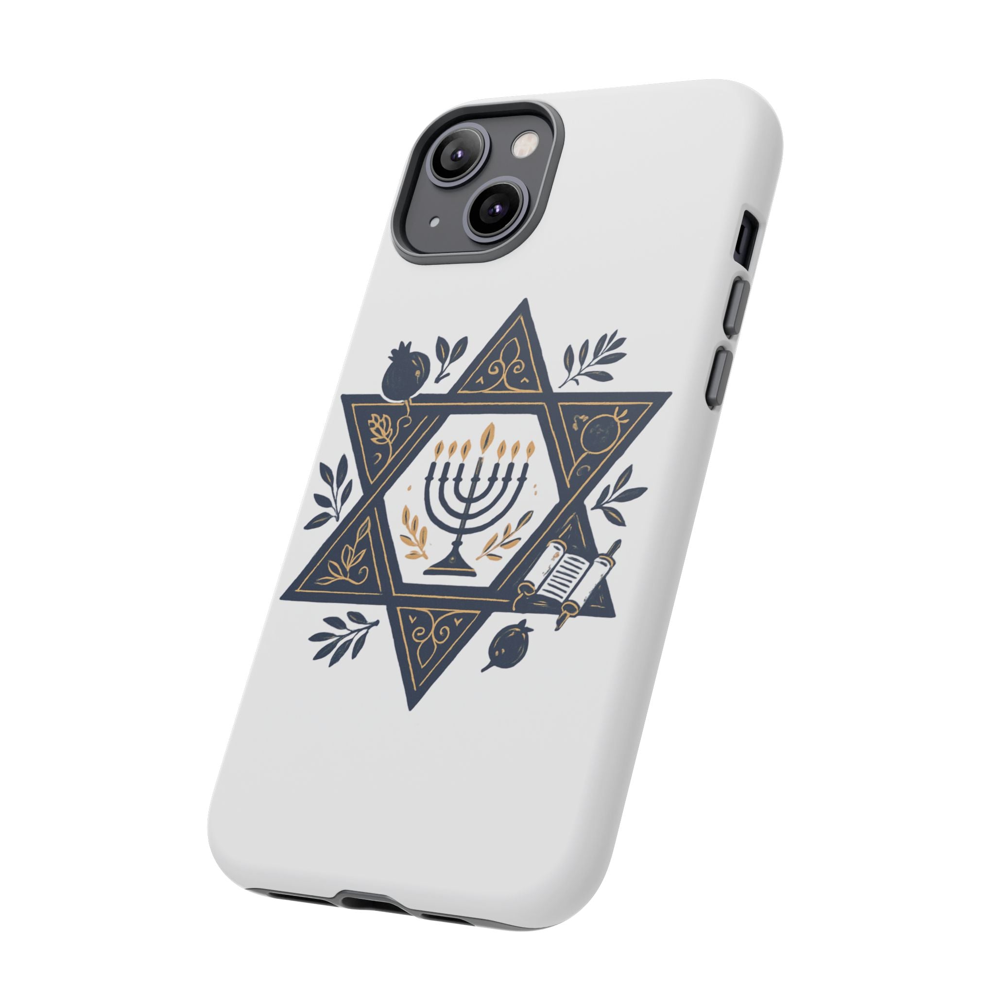 Jewish Star of David Menorah Phone Case — Jewish Hanukkah Symbol Protective Cover