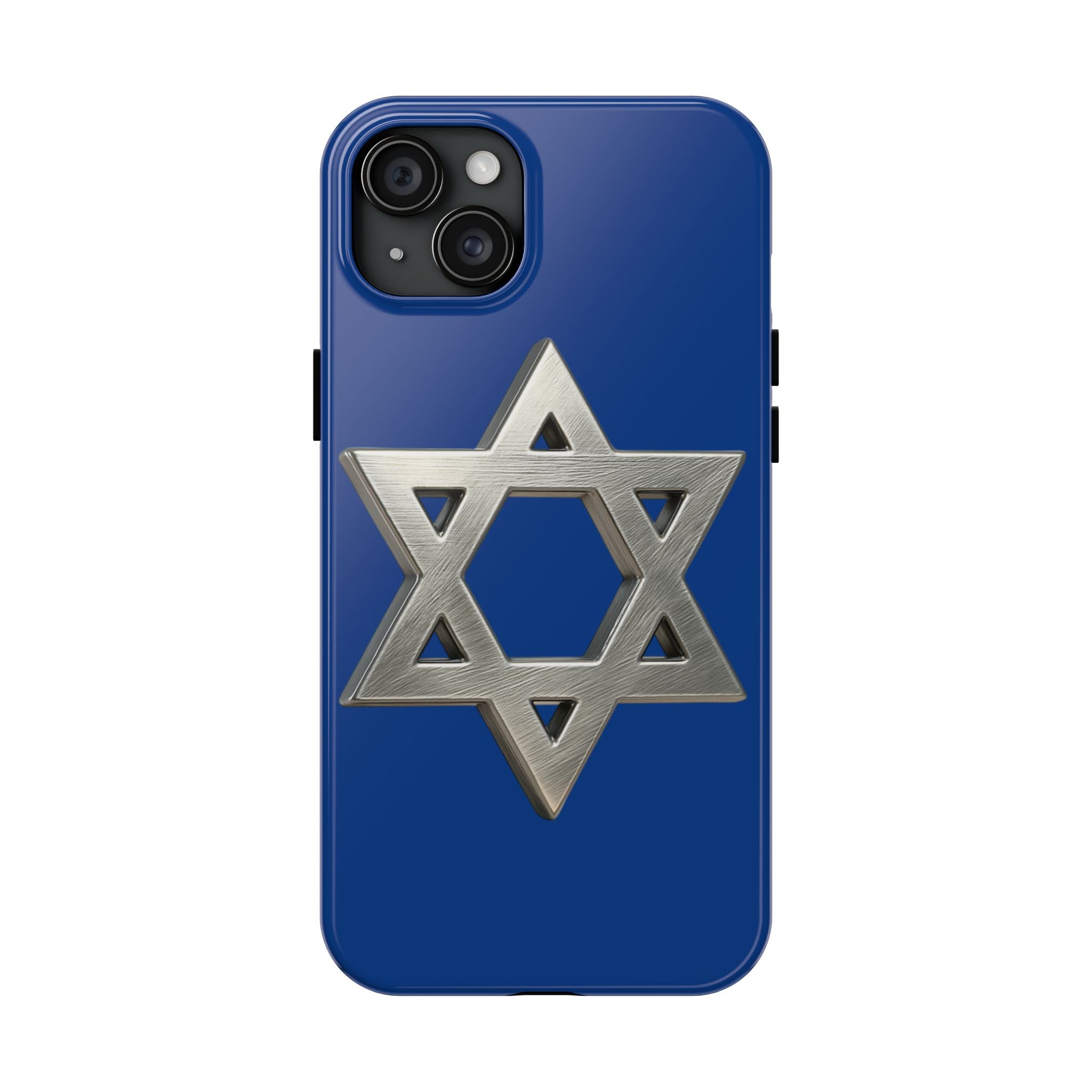 Jewish Blue Phone Case with Silver Star of David – Tough Protective Jewish Religious Design