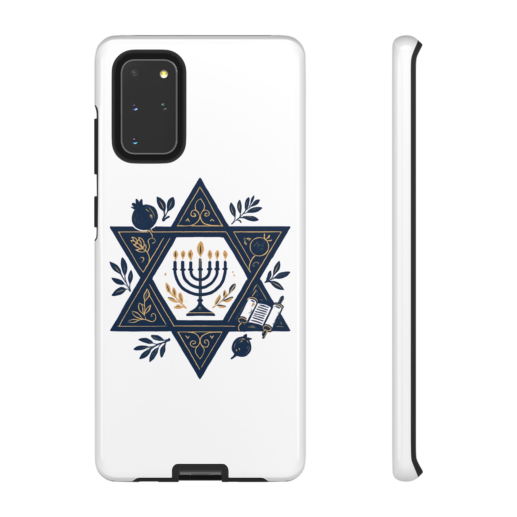 Jewish Star of David Menorah Phone Case — Jewish Hanukkah Symbol Protective Cover