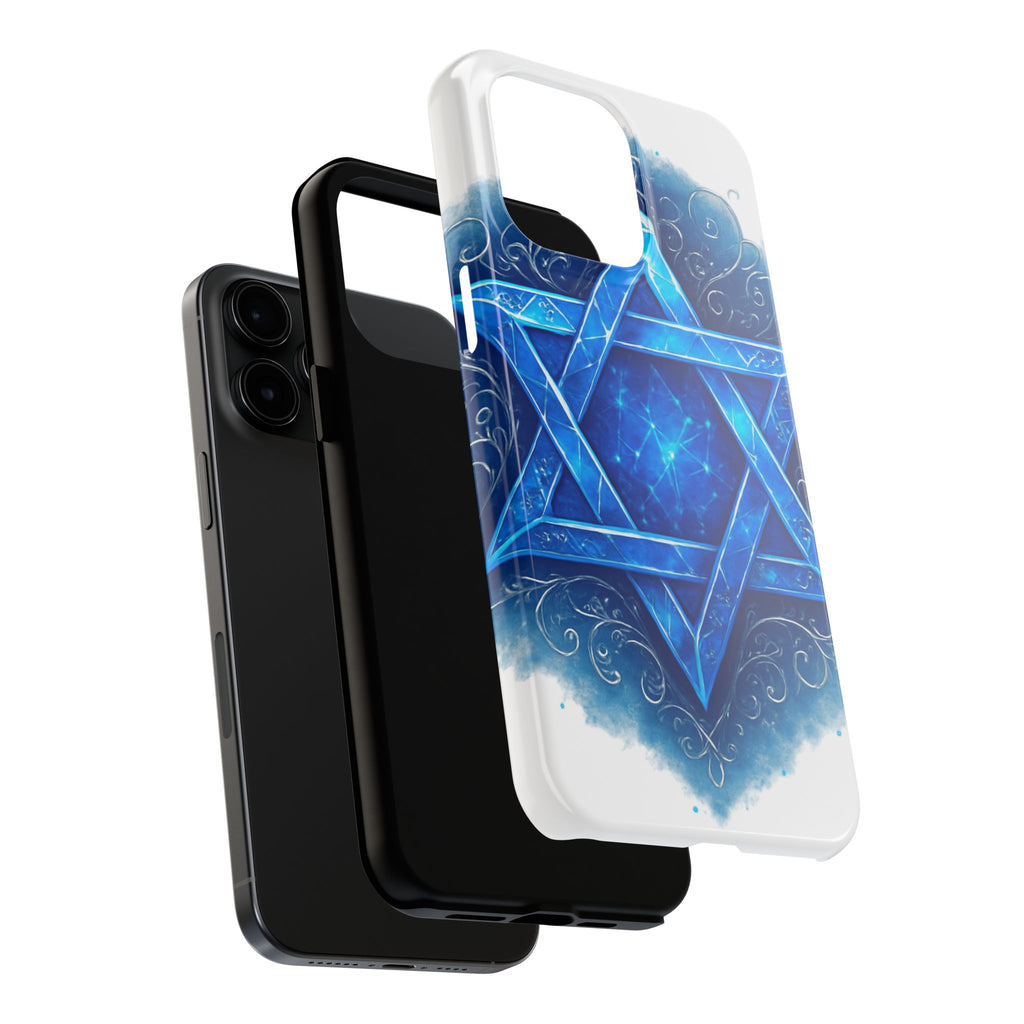 Jewish Star of David Blue Watercolor Tough Phone Case — Protective Jewish Symbol Phone Cover