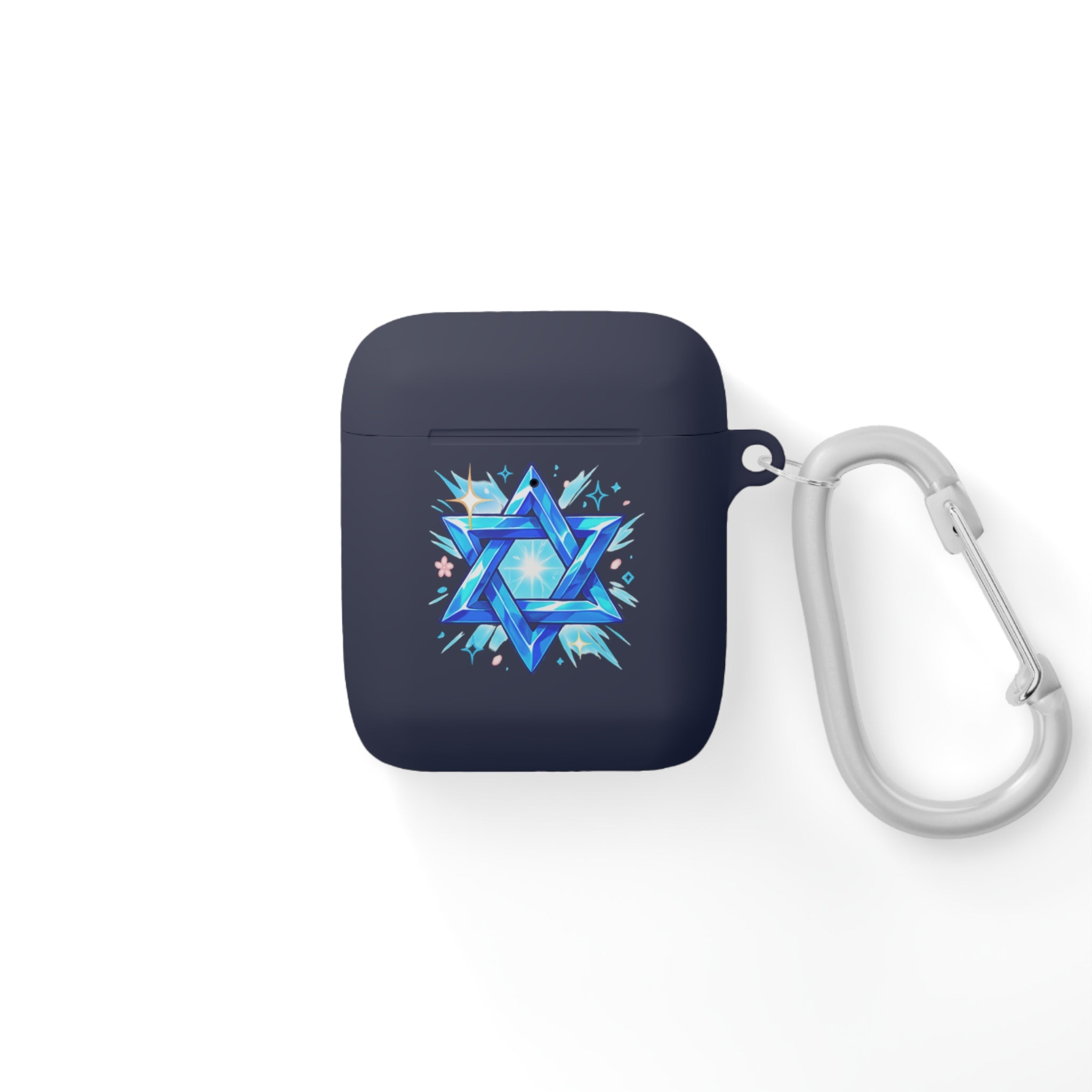 Star of David AirPods Case — Blue Watercolor Jewish Symbol Cover
