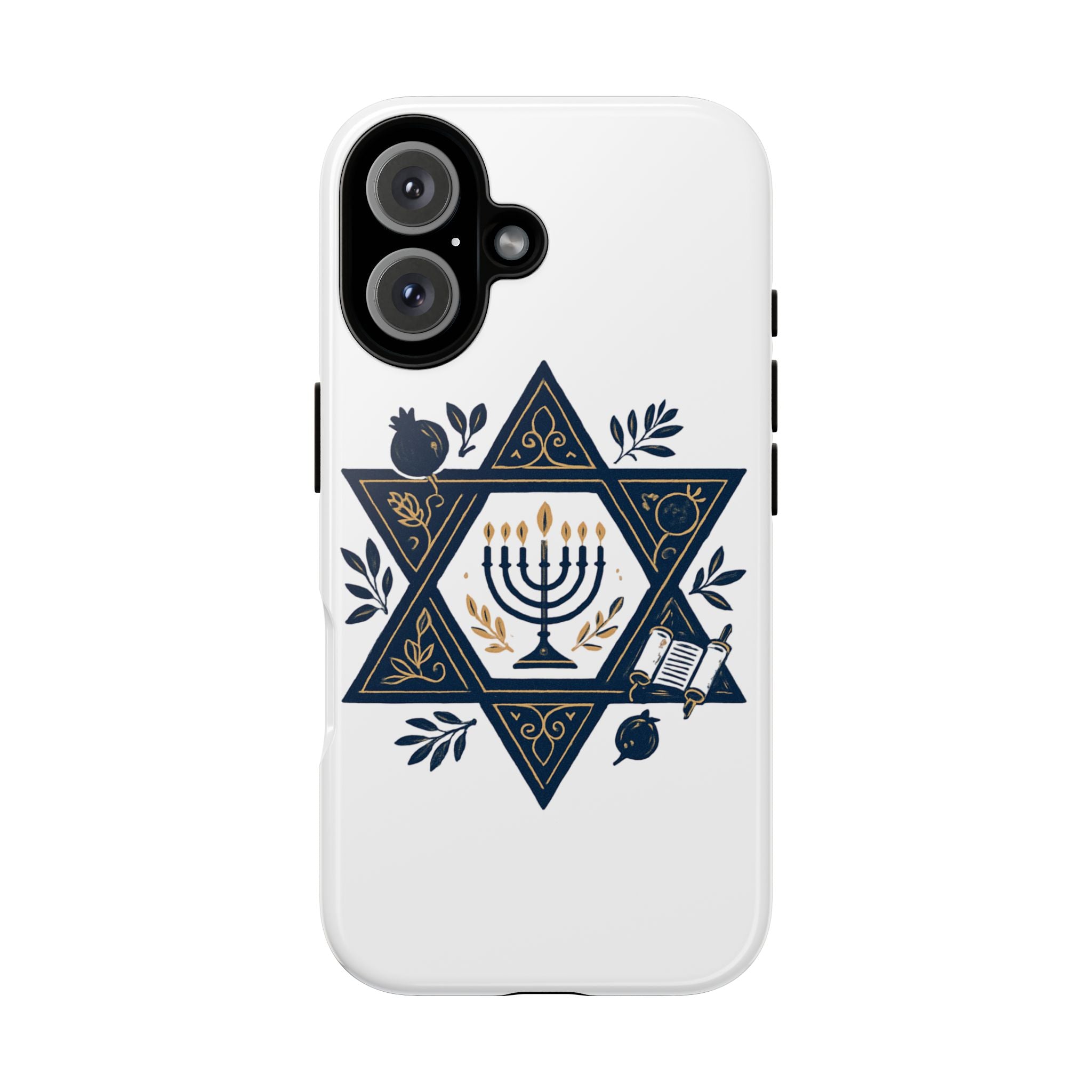 Jewish Star of David Menorah Phone Case — Jewish Hanukkah Symbol Protective Cover