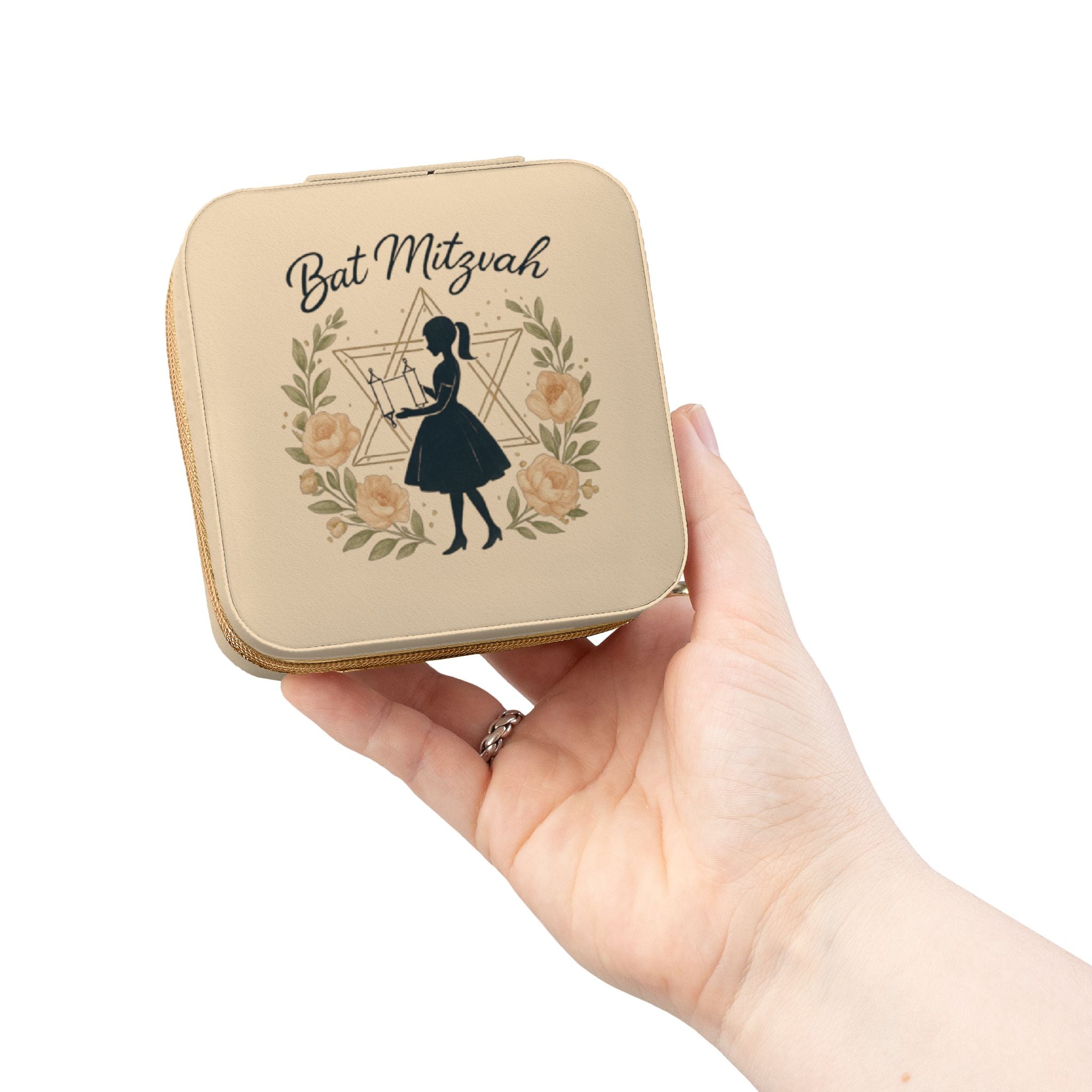 Bat Mitzvah Jewelry Travel Case – Compact Pink Keepsake Organizer