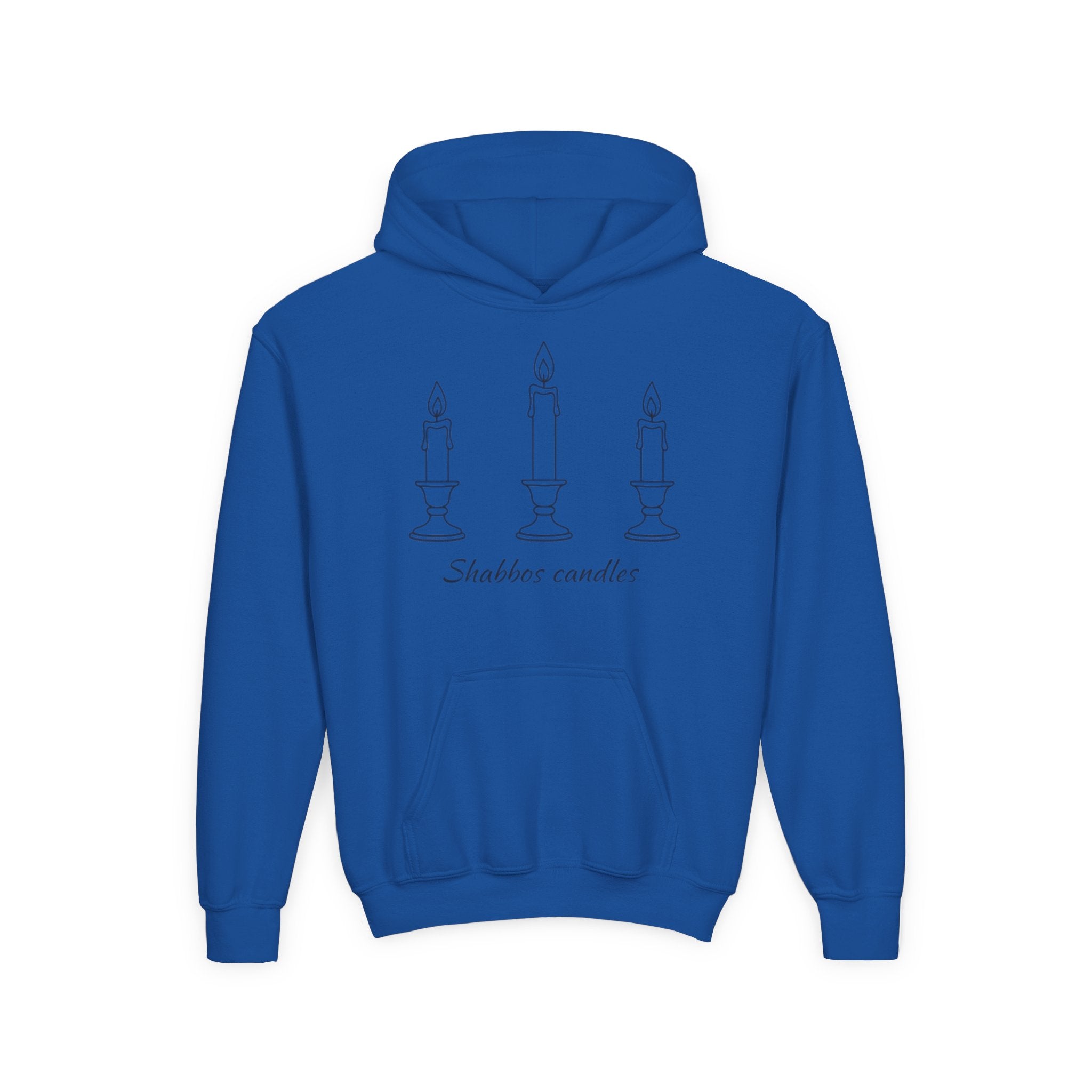 Shabbos Candles Kids Hoodie — Youth Shabbat Candle Lighting Sweatshirt