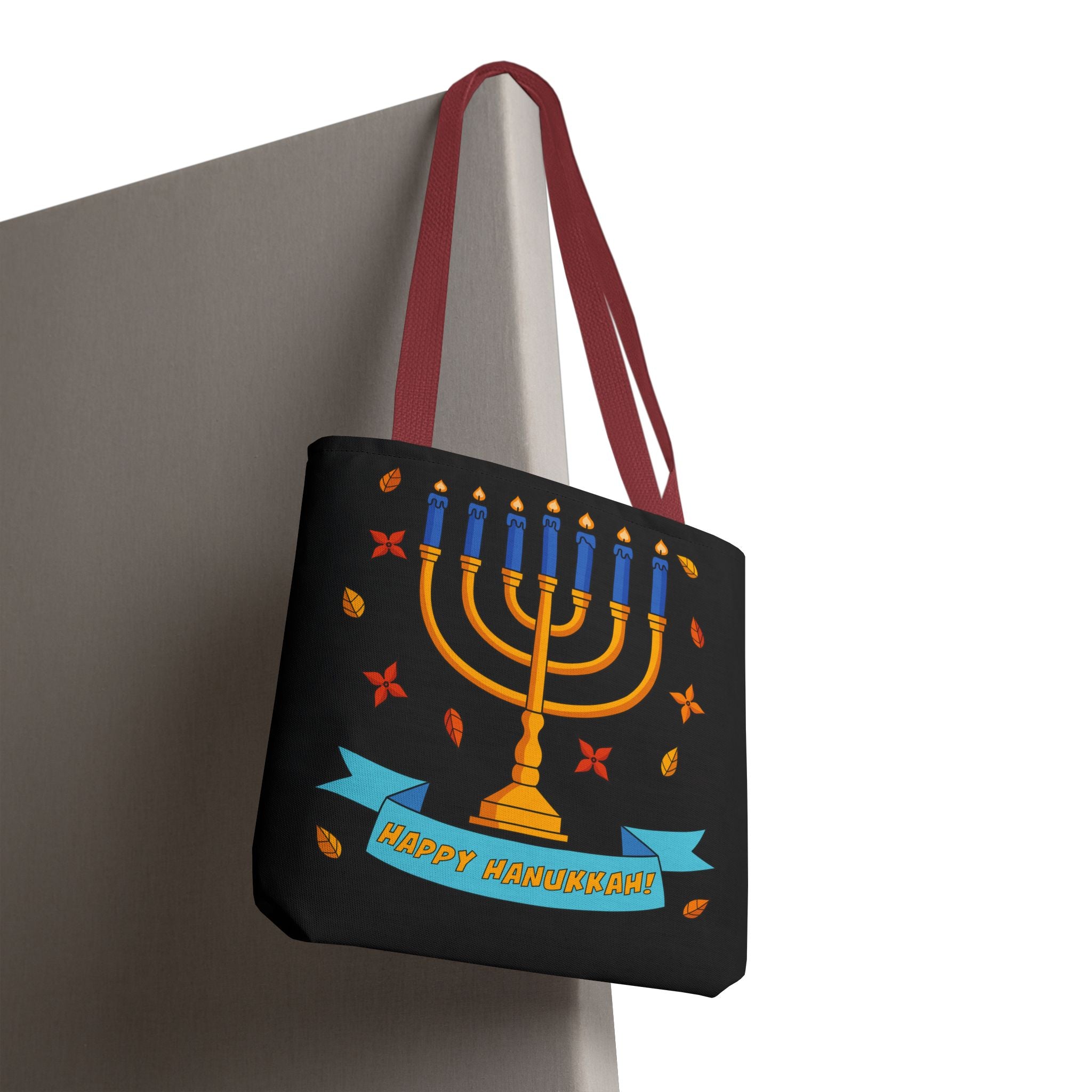 Hanukkah Menorah Tote Bag – "Happy Hanukkah" Holiday Gift Tote