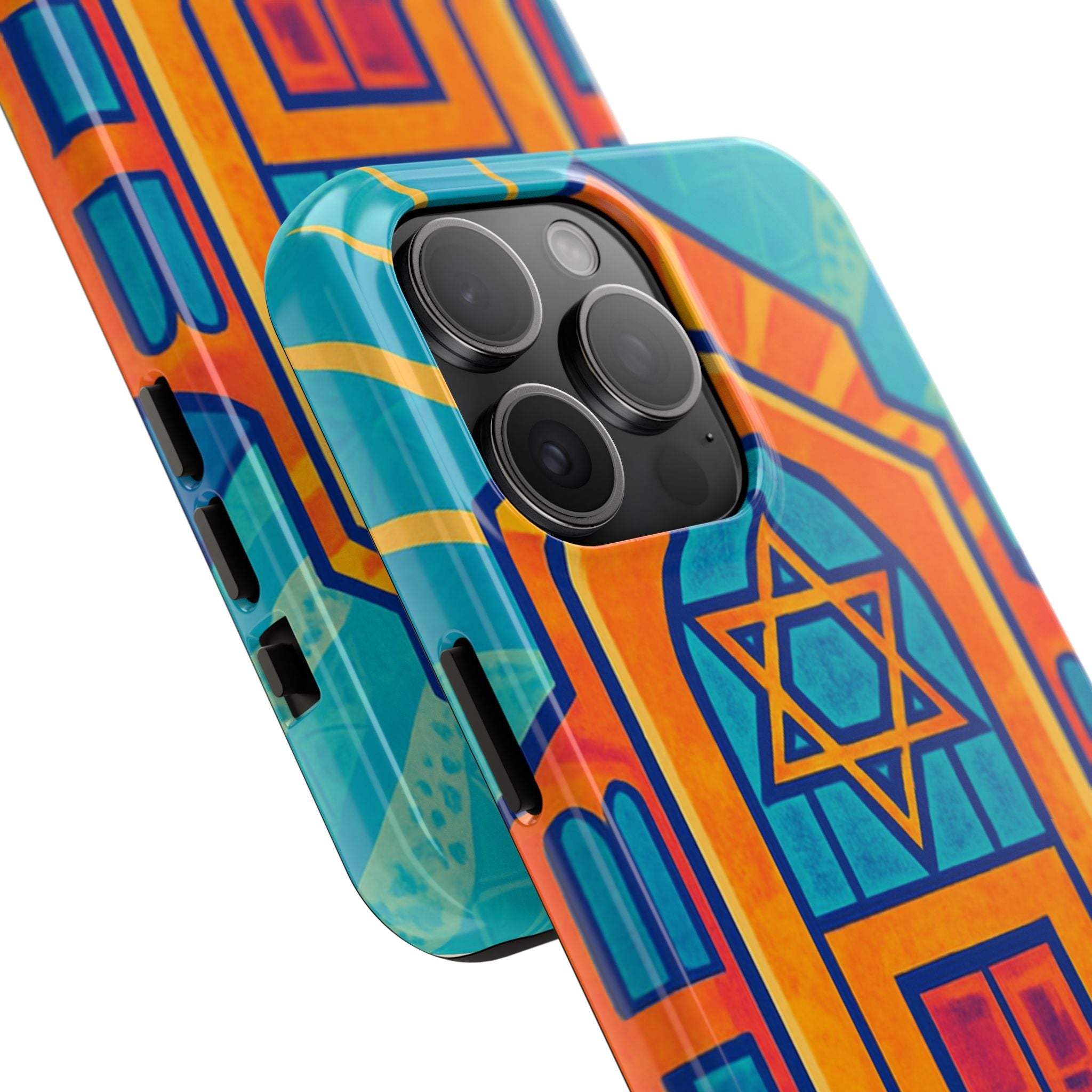 Jewish Synagogue Art Tough Phone Case — Colorful Jewish Community Design