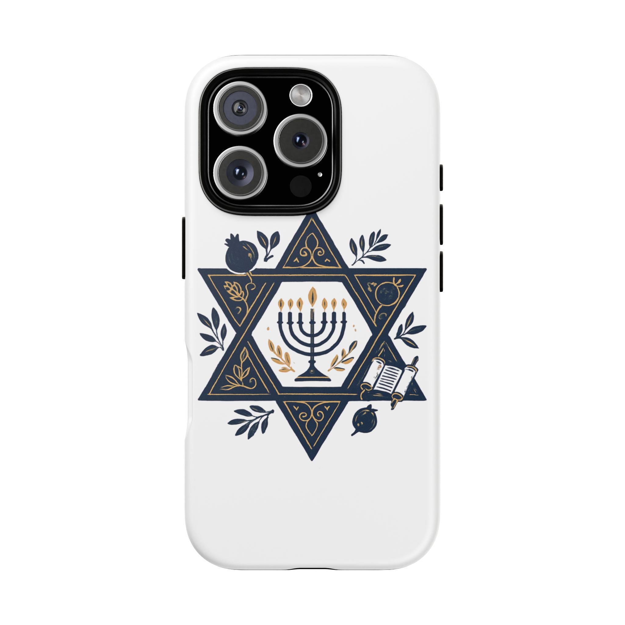 Jewish Star of David Menorah Phone Case — Jewish Hanukkah Symbol Protective Cover