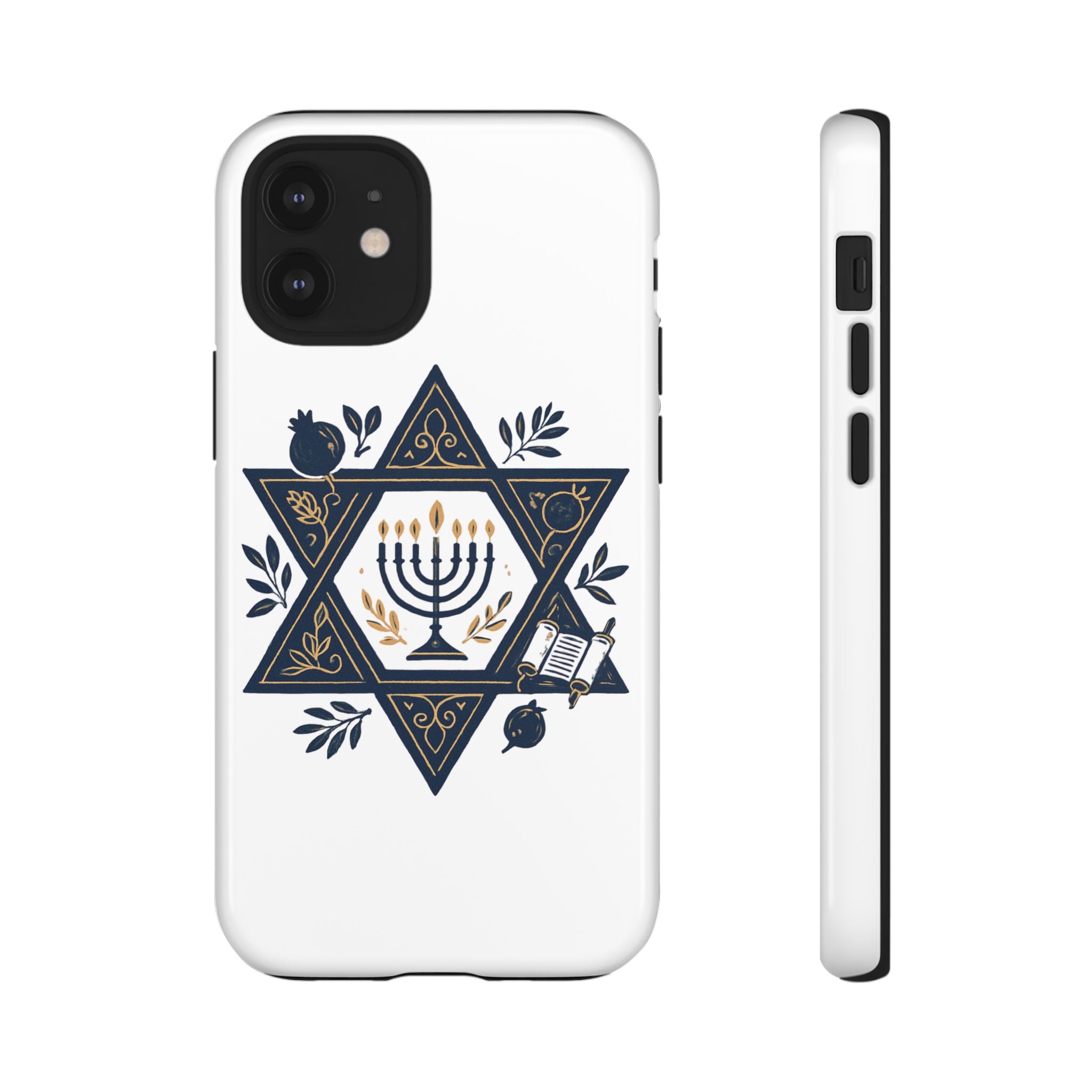 Jewish Star of David Menorah Phone Case — Jewish Hanukkah Symbol Protective Cover