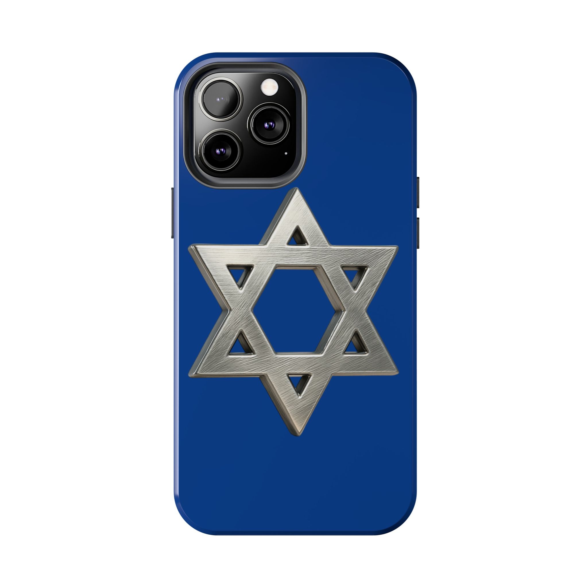 Jewish Blue Phone Case with Silver Star of David – Tough Protective Jewish Religious Design