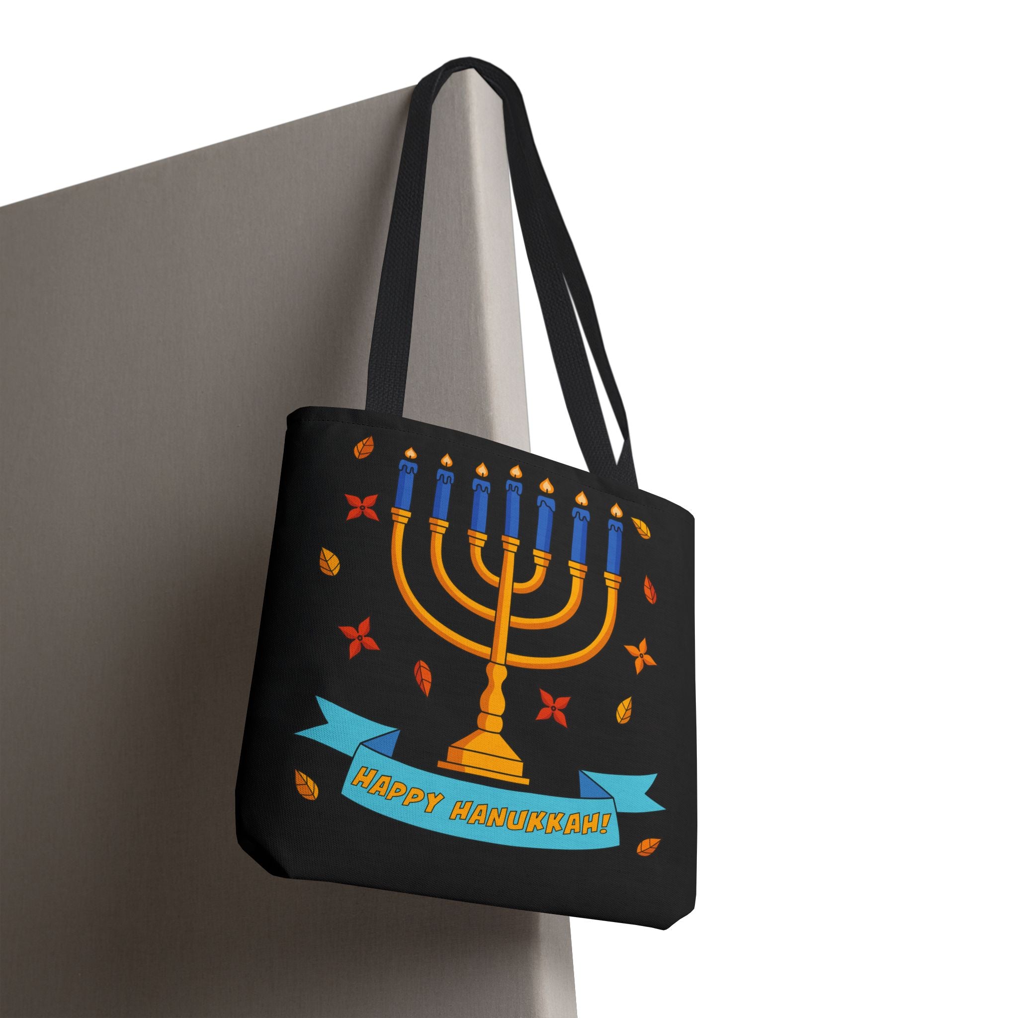 Hanukkah Menorah Tote Bag – "Happy Hanukkah" Holiday Gift Tote