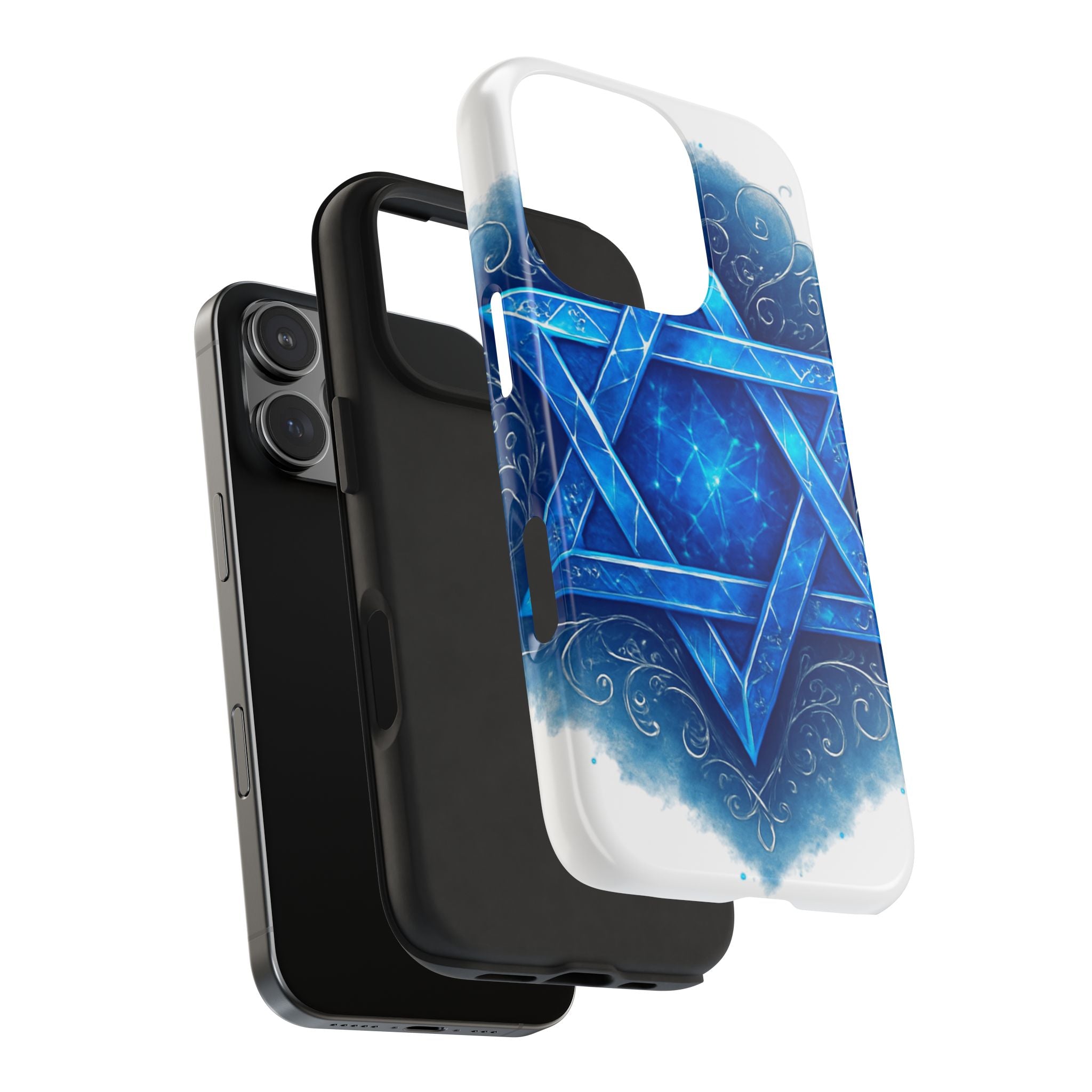 Jewish Star of David Blue Watercolor Tough Phone Case — Protective Jewish Symbol Phone Cover