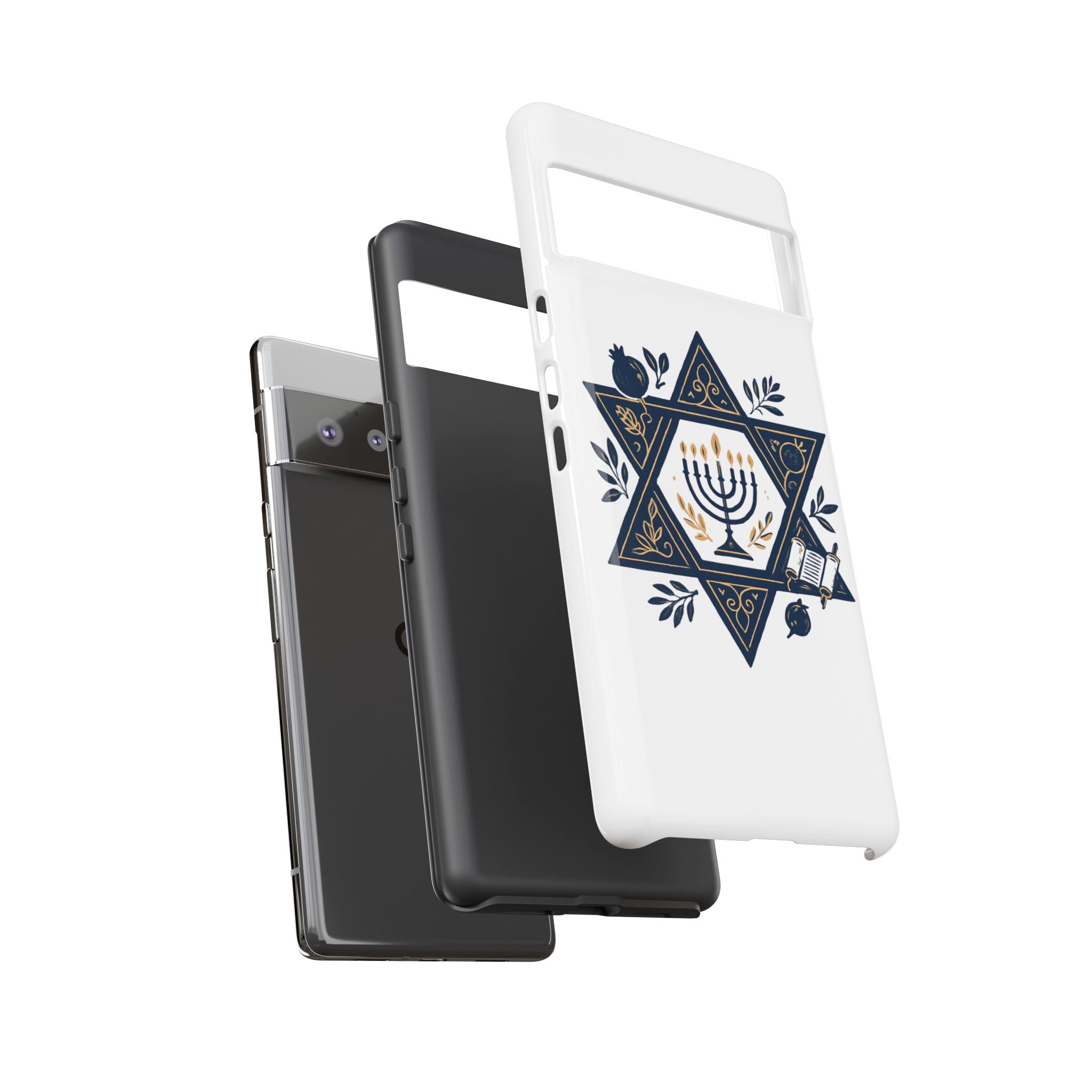 Jewish Star of David Menorah Phone Case — Jewish Hanukkah Symbol Protective Cover