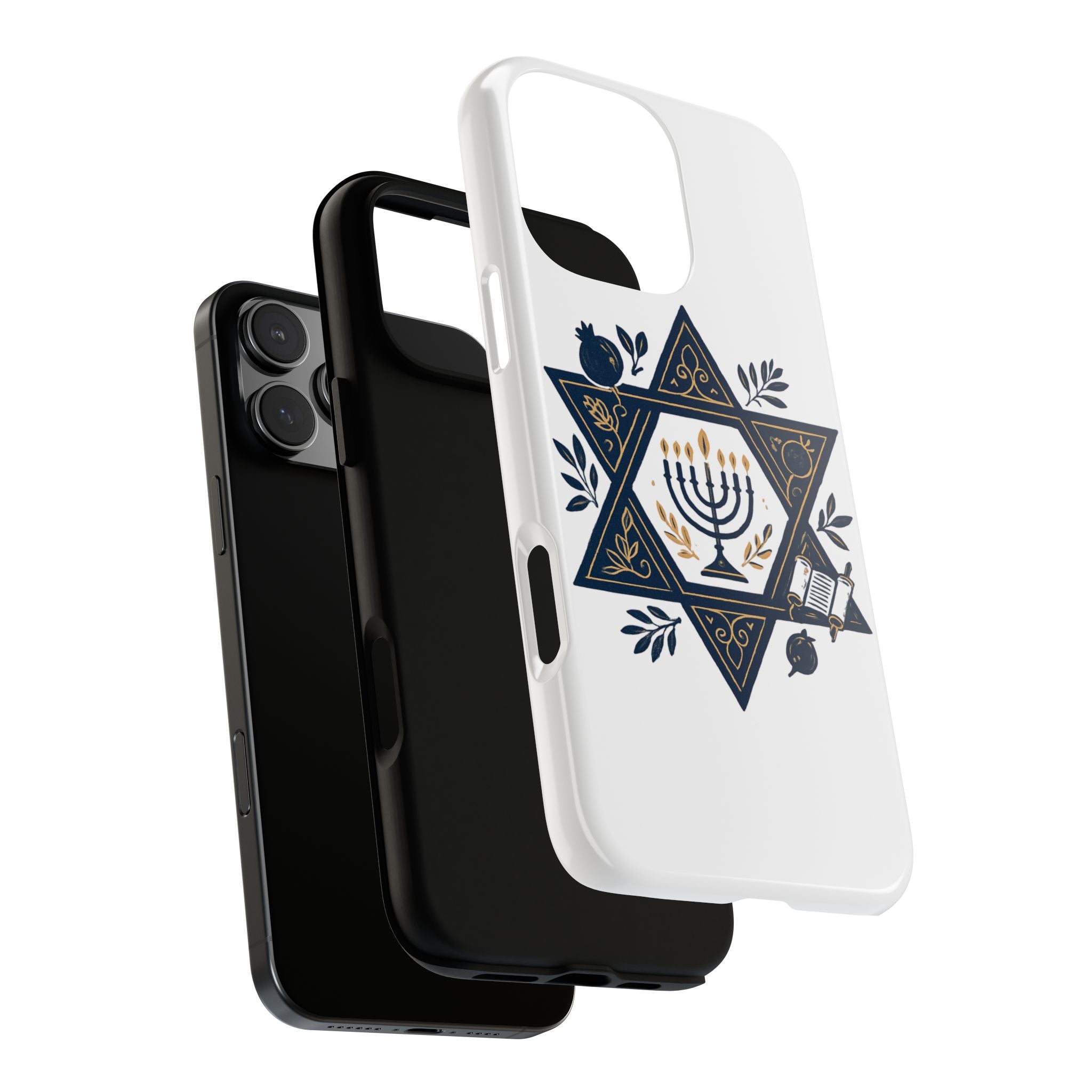 Jewish Star of David Menorah Phone Case — Jewish Hanukkah Symbol Protective Cover
