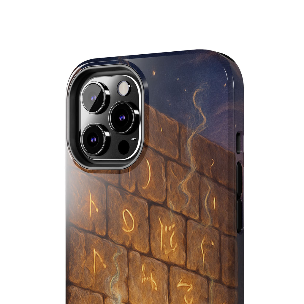 Jewish western Wall Illustration Phone Case — Prayer Silhouettes, Jerusalem Religious Art