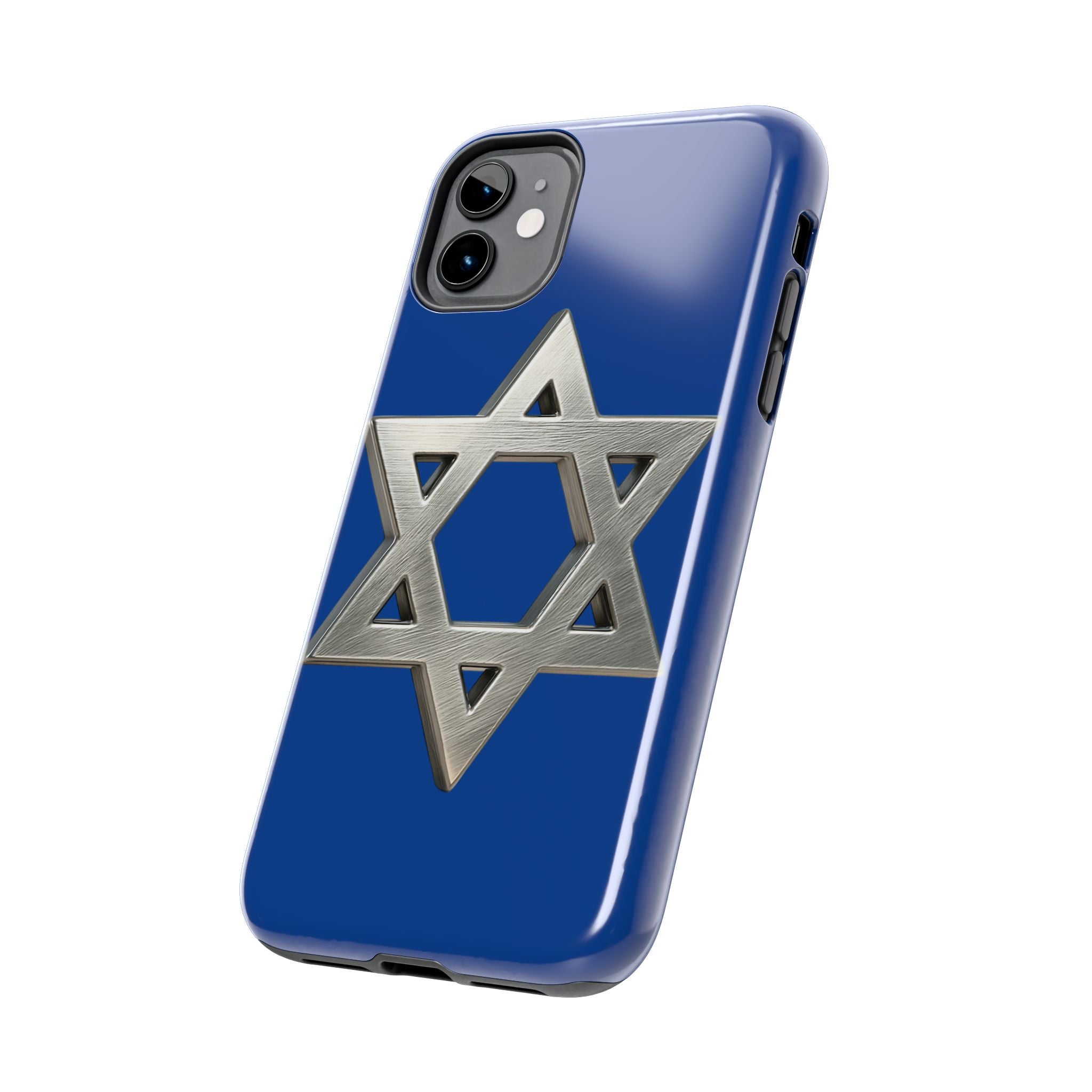 Jewish Blue Phone Case with Silver Star of David – Tough Protective Jewish Religious Design