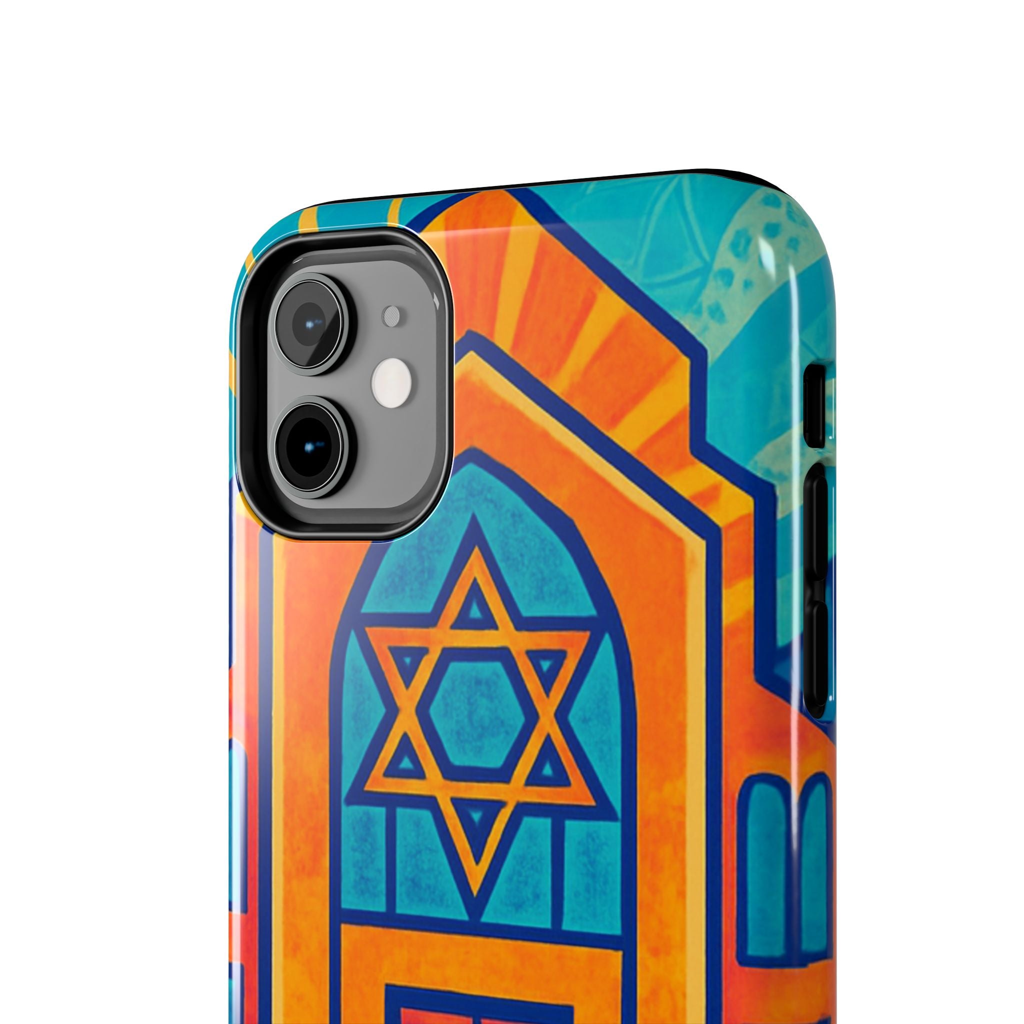 Jewish Synagogue Art Tough Phone Case — Colorful Jewish Community Design
