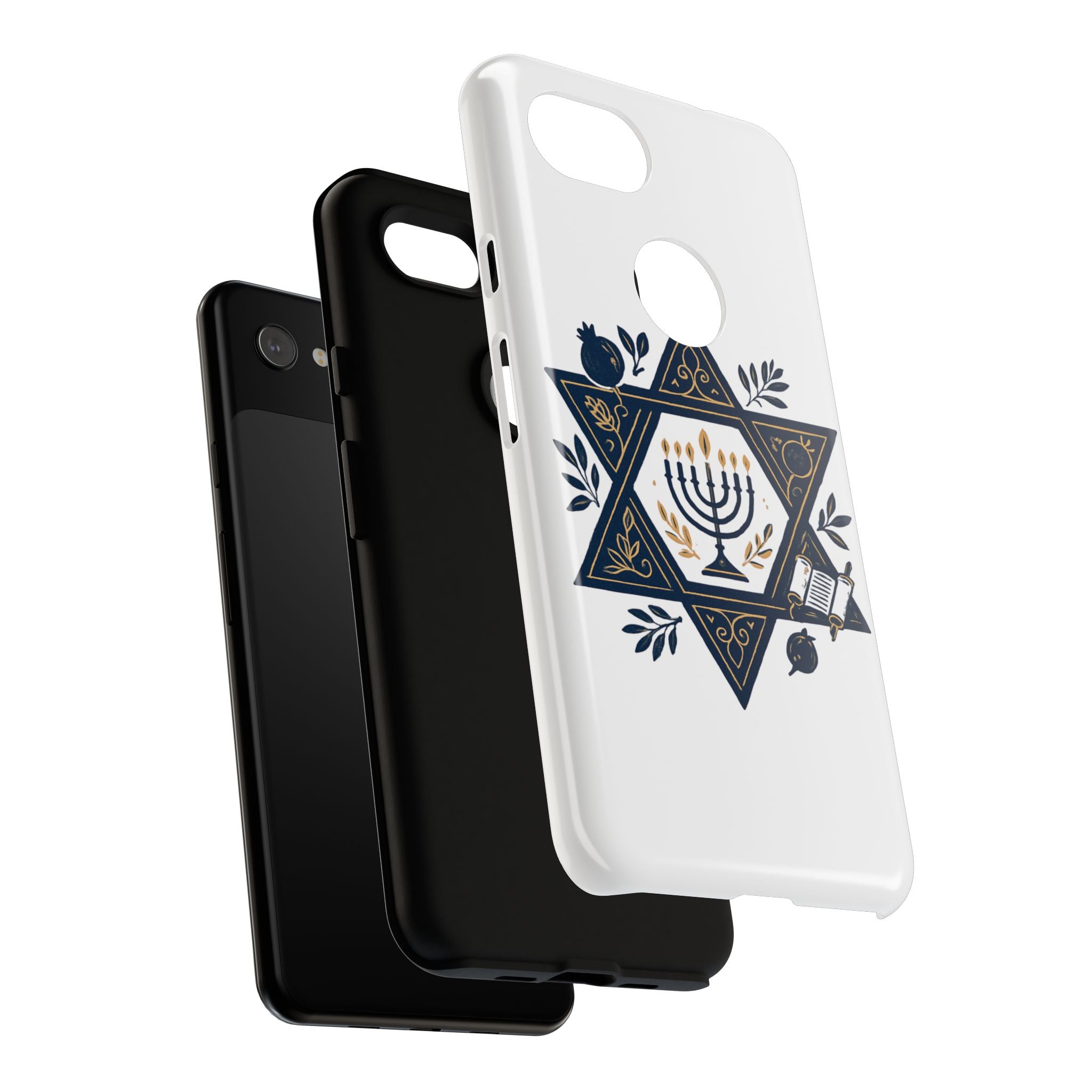Jewish Star of David Menorah Phone Case — Jewish Hanukkah Symbol Protective Cover