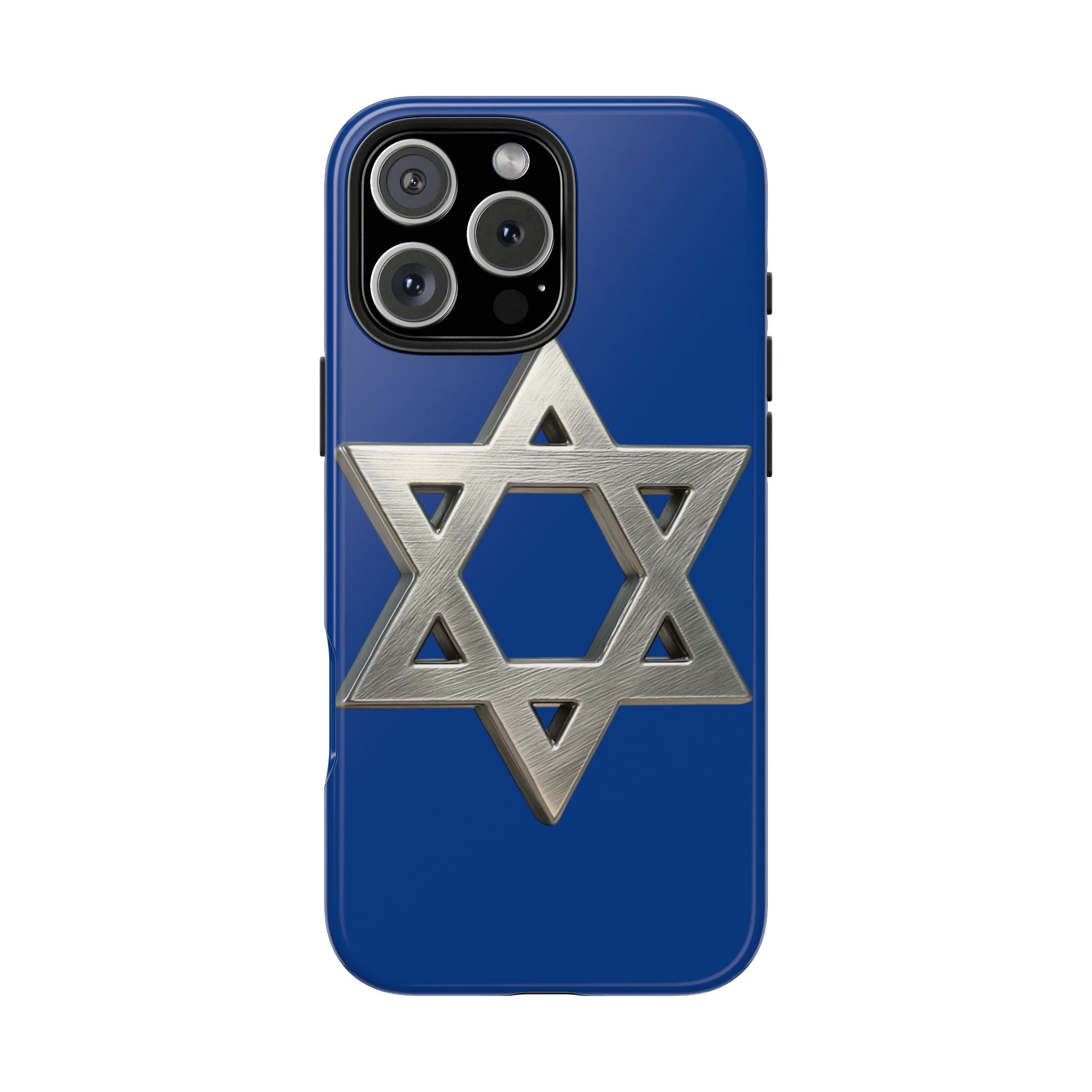 Jewish Blue Phone Case with Silver Star of David – Tough Protective Jewish Religious Design