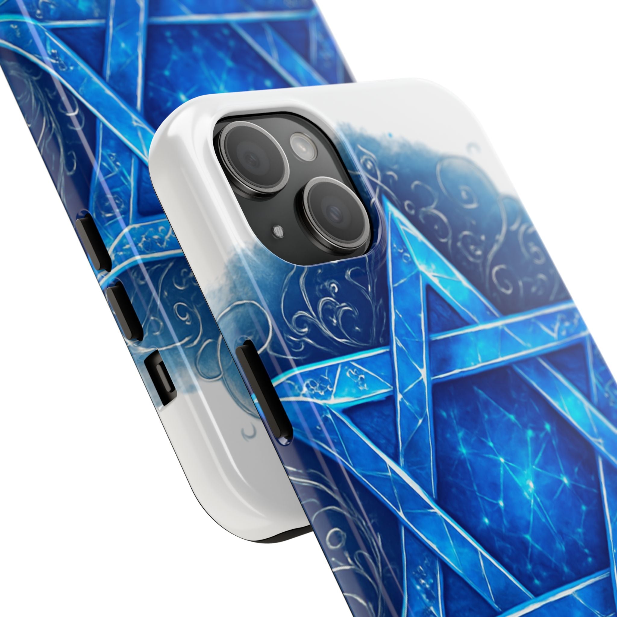 Jewish Star of David Blue Watercolor Tough Phone Case — Protective Jewish Symbol Phone Cover