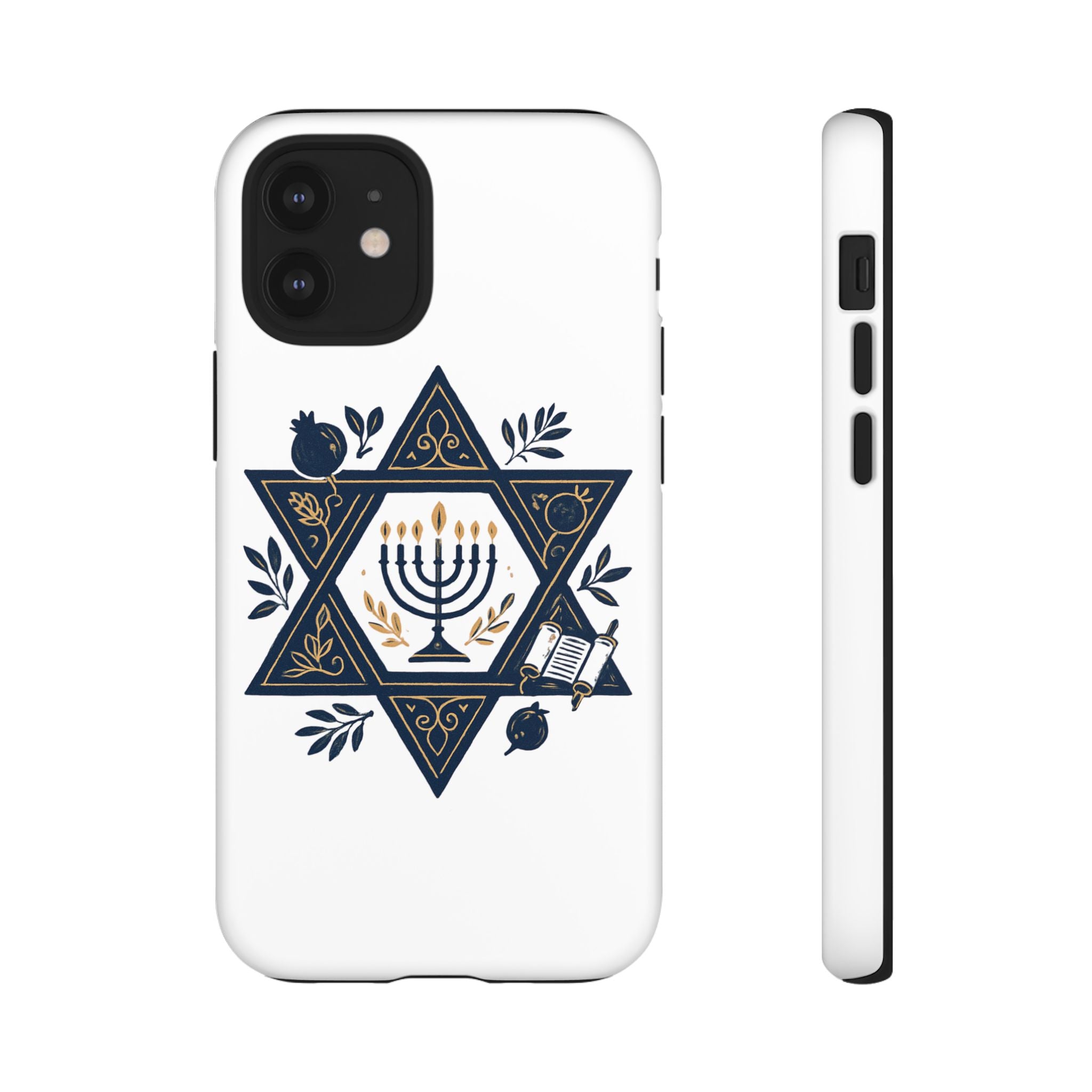 Jewish Star of David Menorah Phone Case — Jewish Hanukkah Symbol Protective Cover
