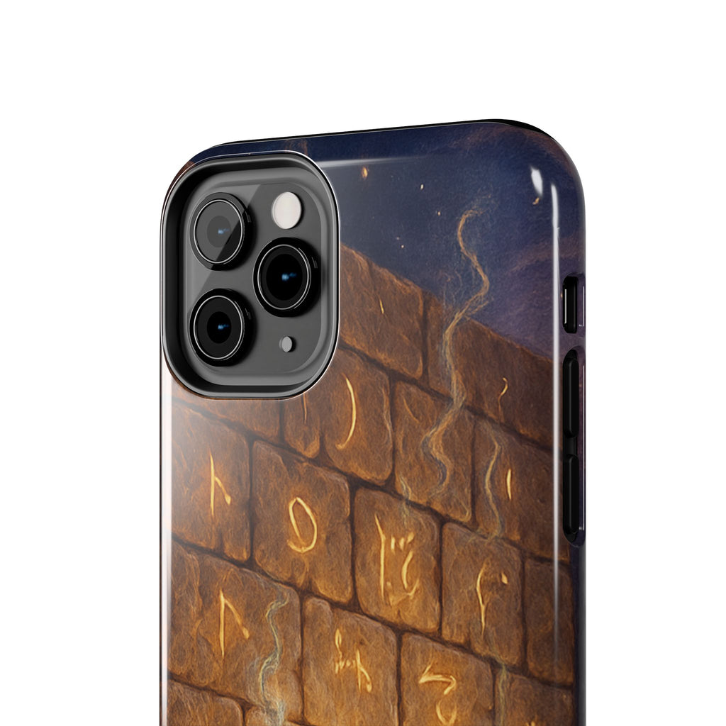 Jewish western Wall Illustration Phone Case — Prayer Silhouettes, Jerusalem Religious Art