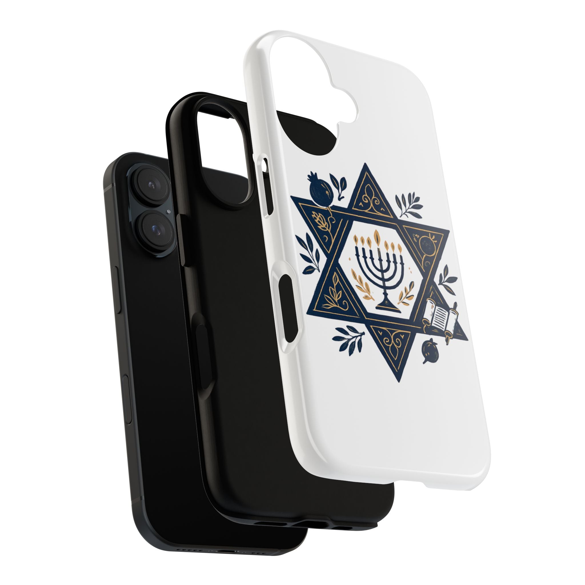 Jewish Star of David Menorah Phone Case — Jewish Hanukkah Symbol Protective Cover