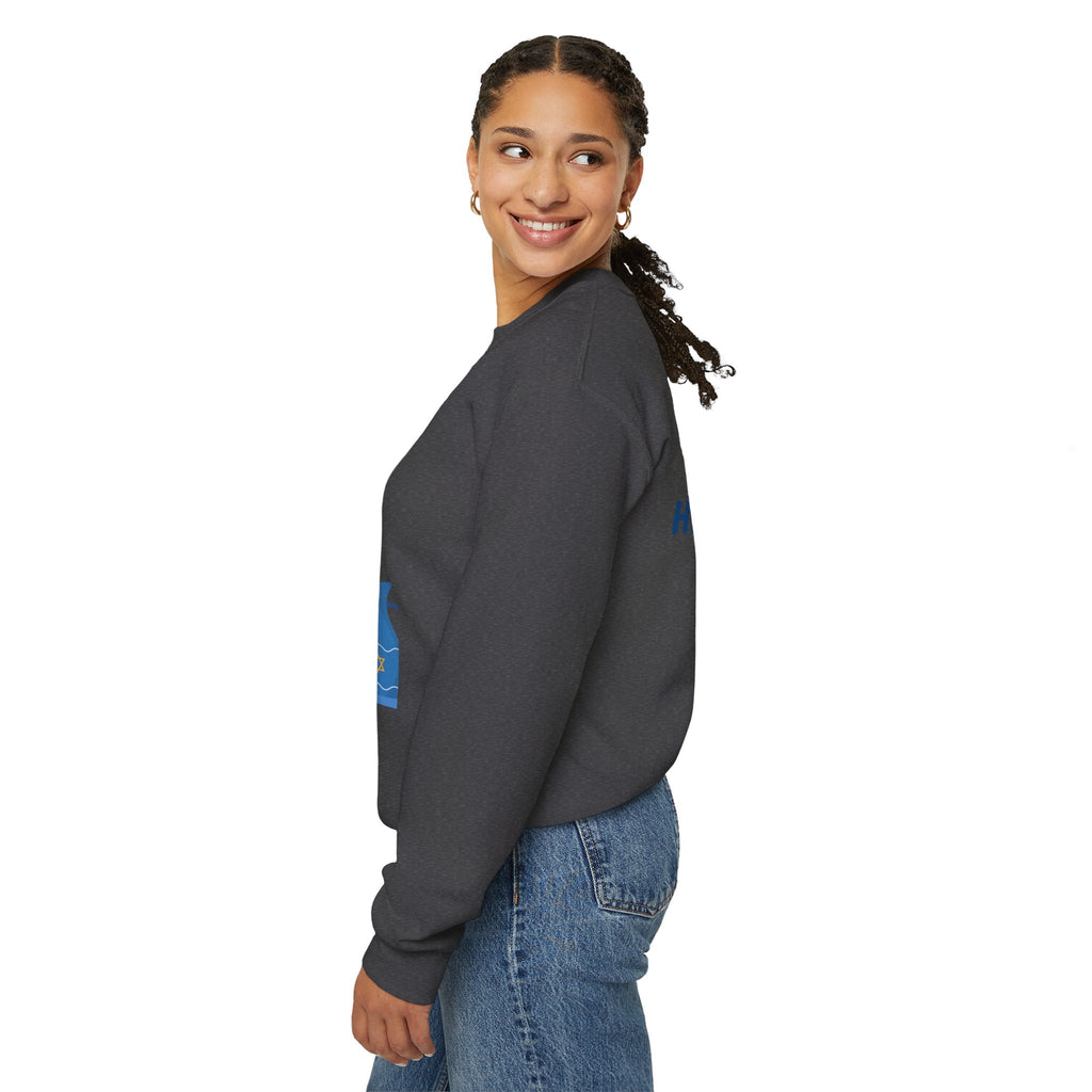 Hanukkah Crewneck Sweatshirt — Menorah, Dreidel & ‘Happy Hanukkah’ Holiday Sweater