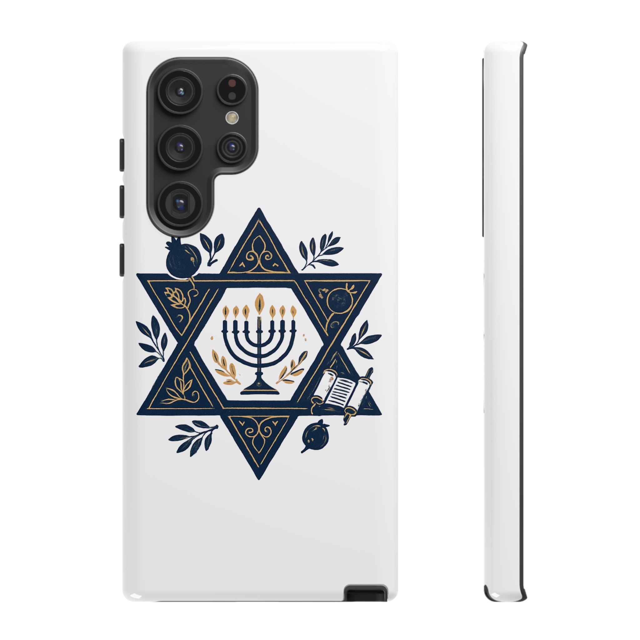 Jewish Star of David Menorah Phone Case — Jewish Hanukkah Symbol Protective Cover