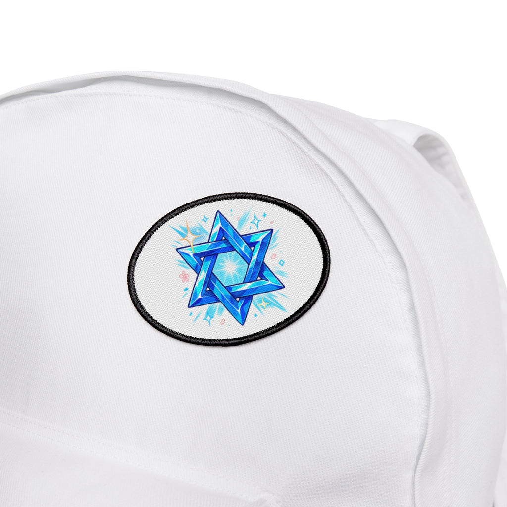 Star of David Iron-On Patch — Sparkling Blue Judaica Patch for Jackets & Bags