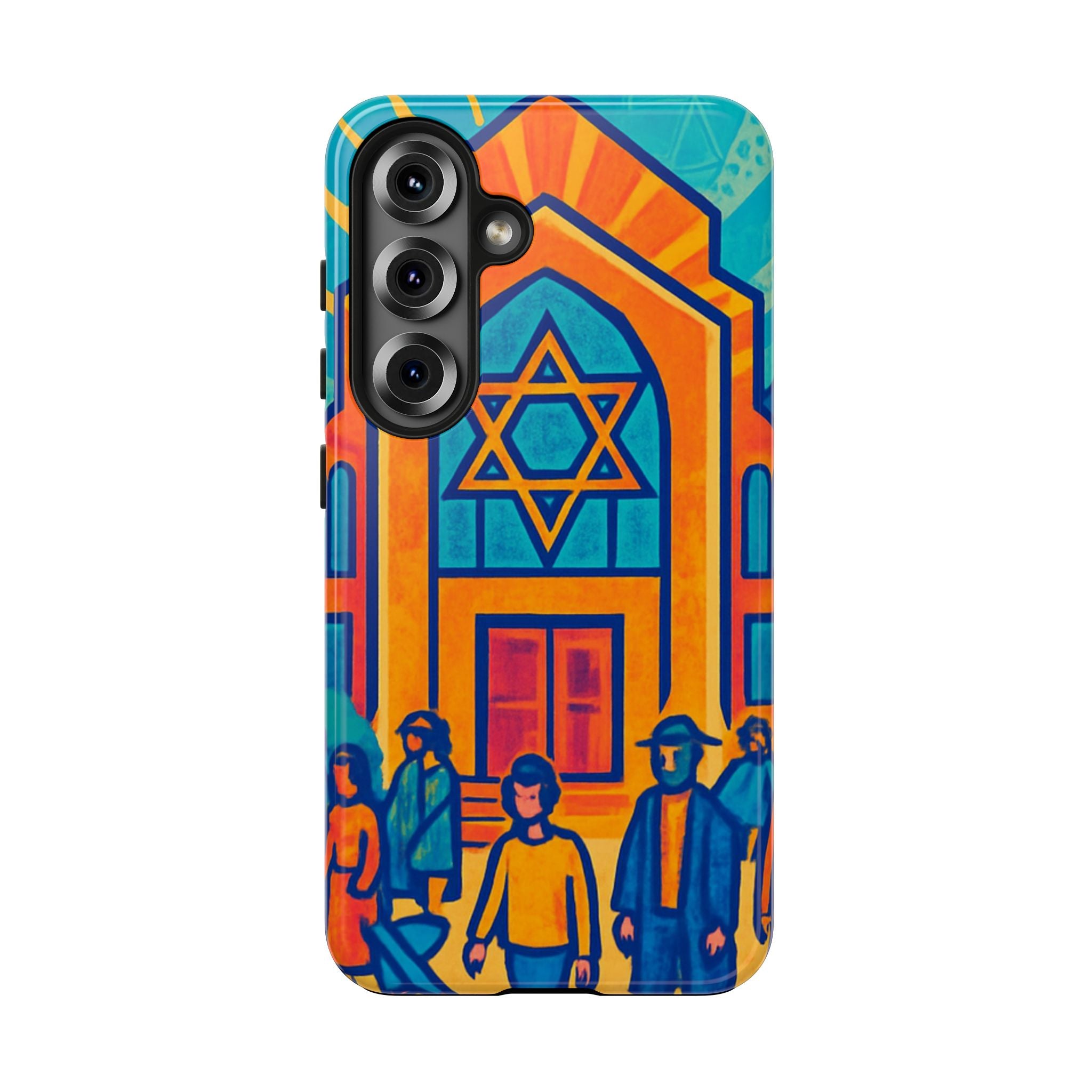 Jewish Synagogue Art Tough Phone Case — Colorful Jewish Community Design